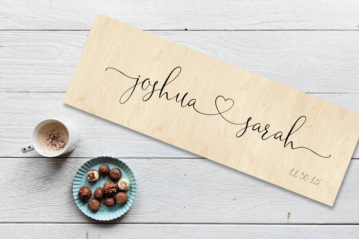 Wood Anniversary Gift, Established sign on Wood