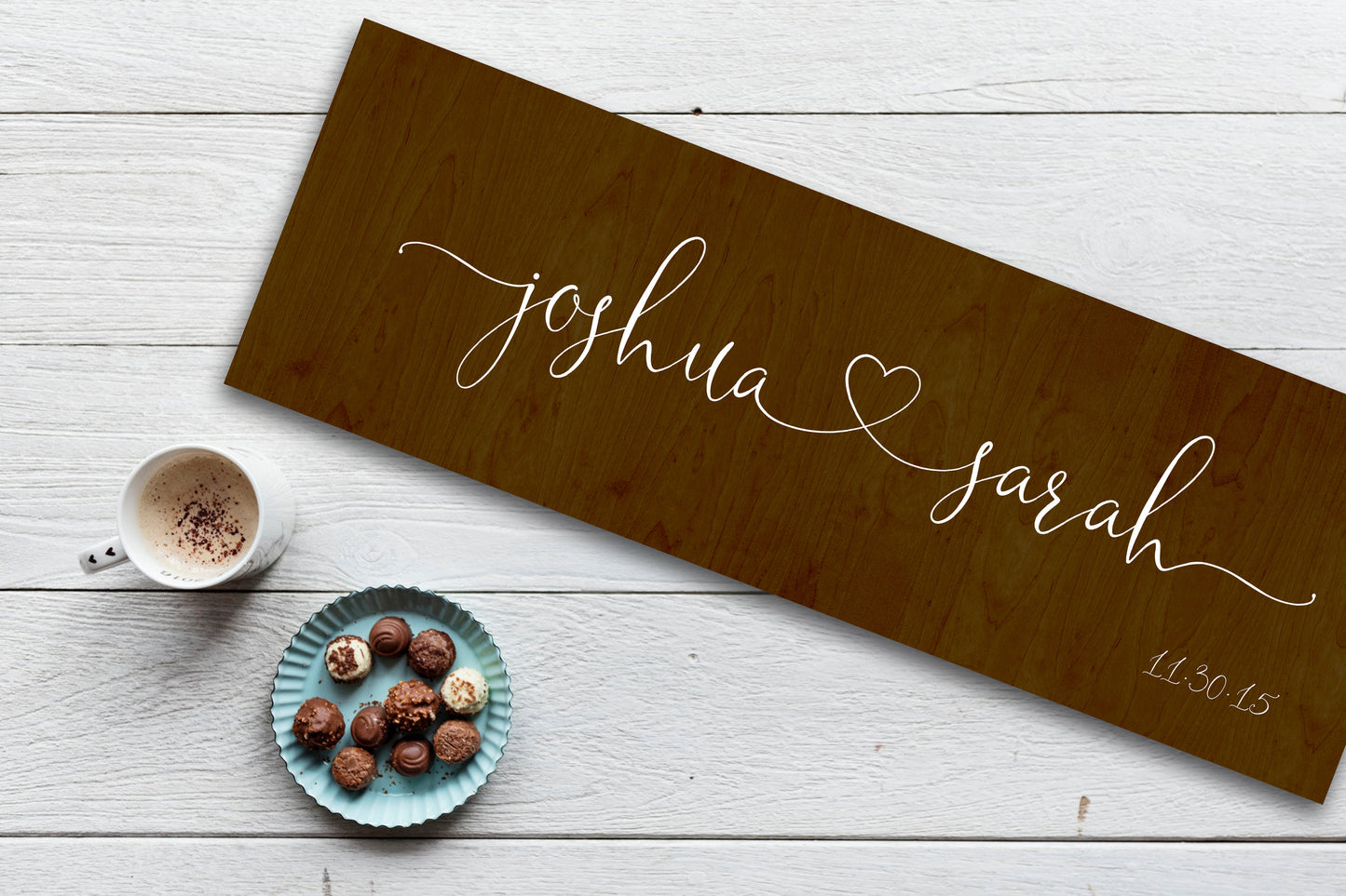 Wood Est sign, Wood Anniversary Gift