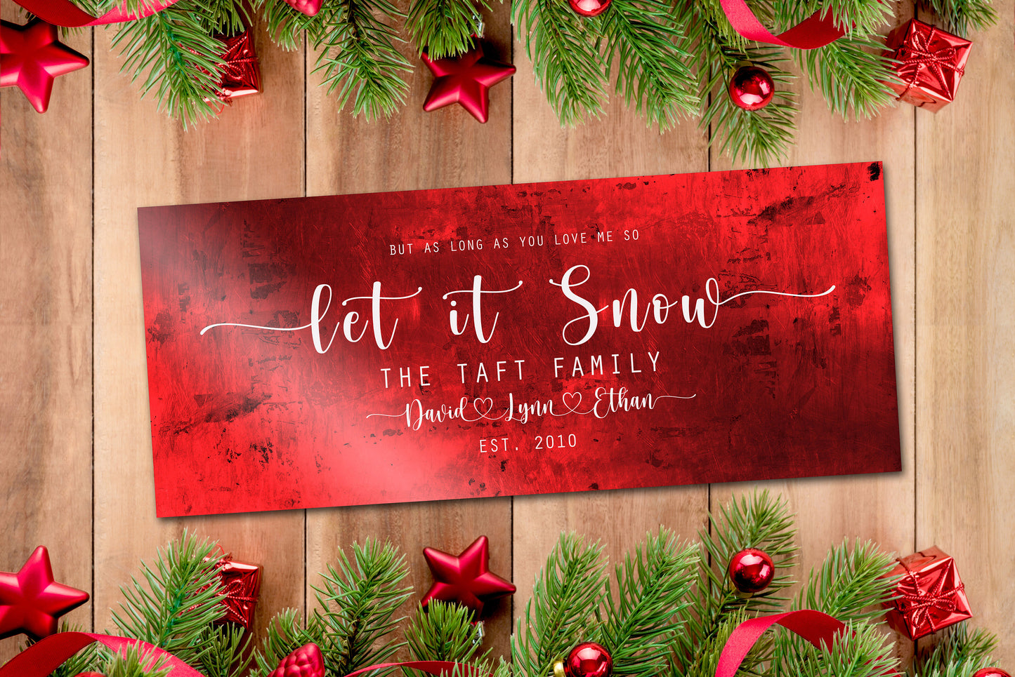 Let it Snow, Couple Gift, Tin Gift, 10 Year Anniversary, Tin gift, Christmas sign, With name, Holiday Sign, Est Sign, Wedding Gift, Winter