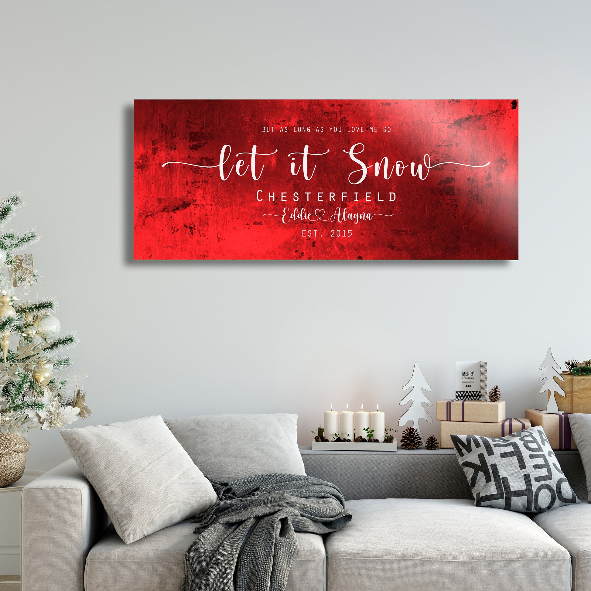 Let it Snow, Couple Gift, Tin Gift, 10 Year Anniversary, Tin gift, Christmas sign, With name, Holiday Sign, Est Sign, Wedding Gift, Winter