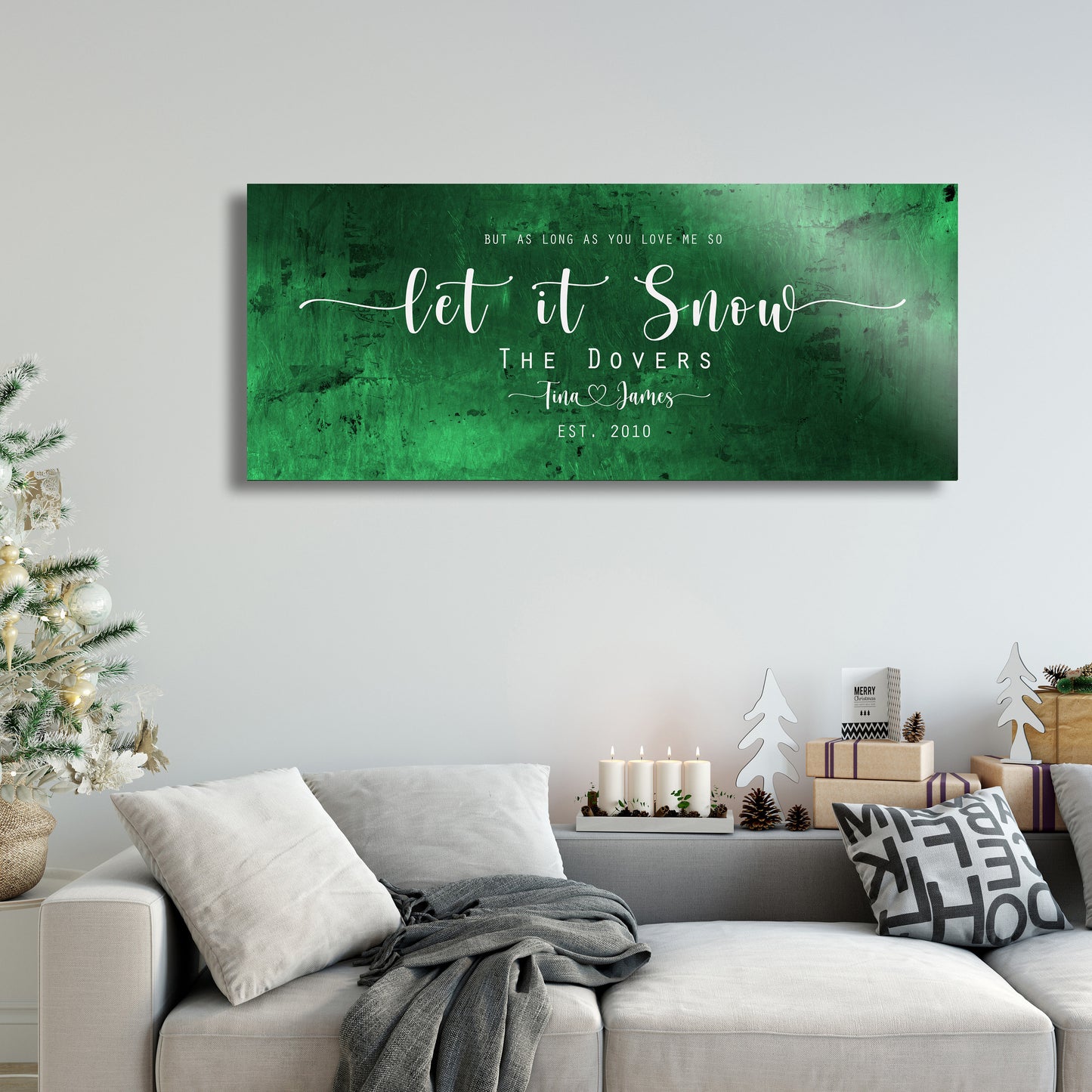 Christmas sign, Let it Snow, Couple Gift, Tin Gift, 10 Year, Personalized, Tin gift, With name, Holiday Sign, Est Sign, Wedding Gift, Winter