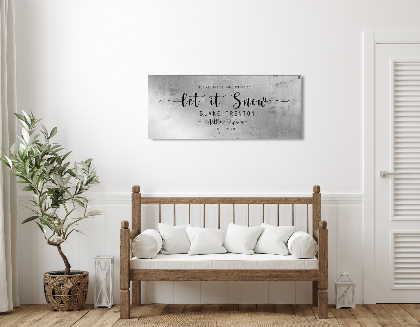 Family Christmas sign, Let it Snow, Couple Gift, Tin Gift, 10 Year, Personalize, Tin gift, Name, Anniversary gift, Est Sign, Wedding Gift,