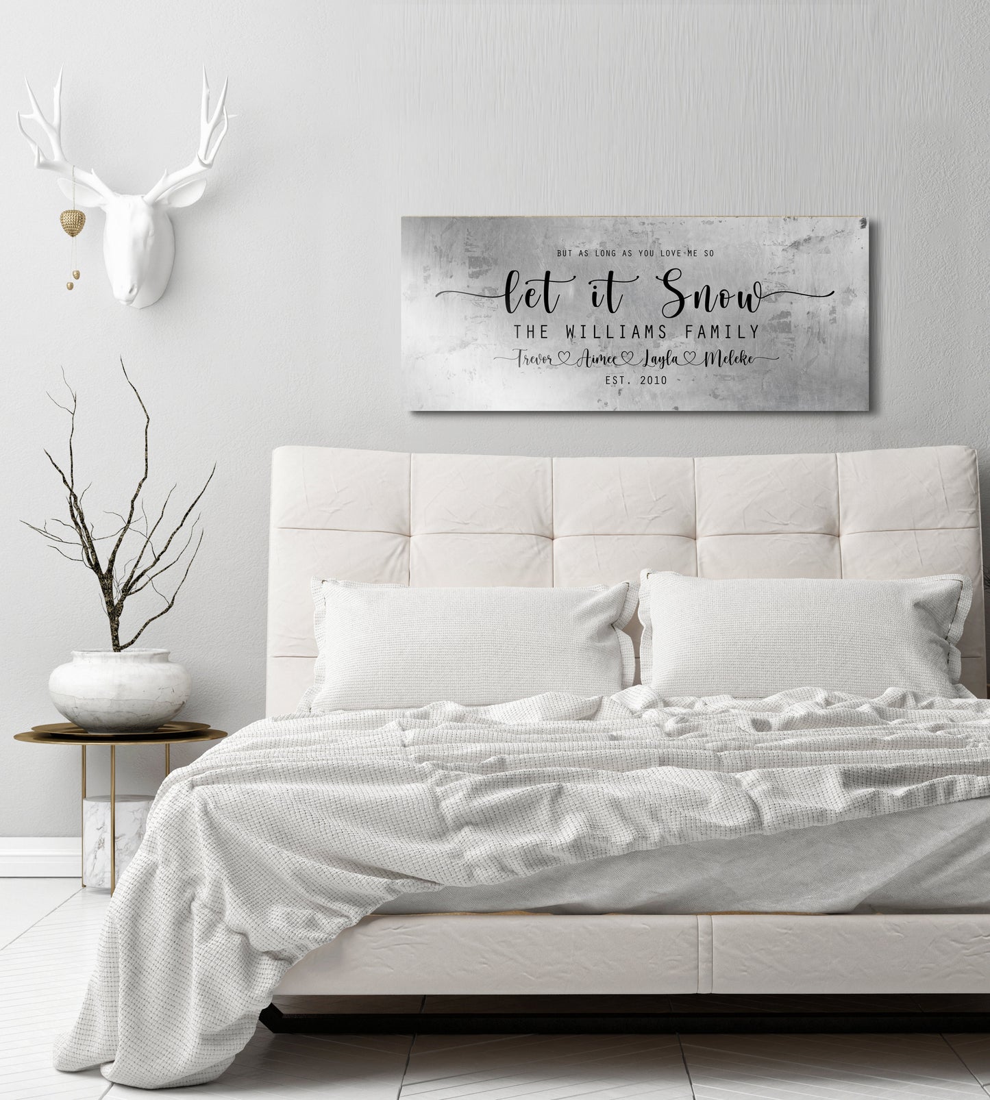 Family Christmas sign, Let it Snow, Couple Gift, Tin Gift, 10 Year, Personalize, Tin gift, Name, Anniversary gift, Est Sign, Wedding Gift,