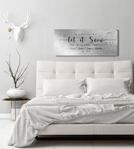 Family Christmas sign, Let it Snow, Couple Gift, Tin Gift, 10 Year, Personalize, Tin gift, Name, Anniversary gift, Est Sign, Wedding Gift,