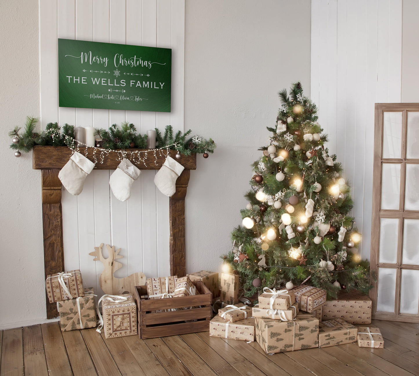 Family Christmas Sign, Christmas, decor, heart name, Personalized Holiday Sign, Establsihed Sign, with Name, Name Sign, Merry Christmas Sign