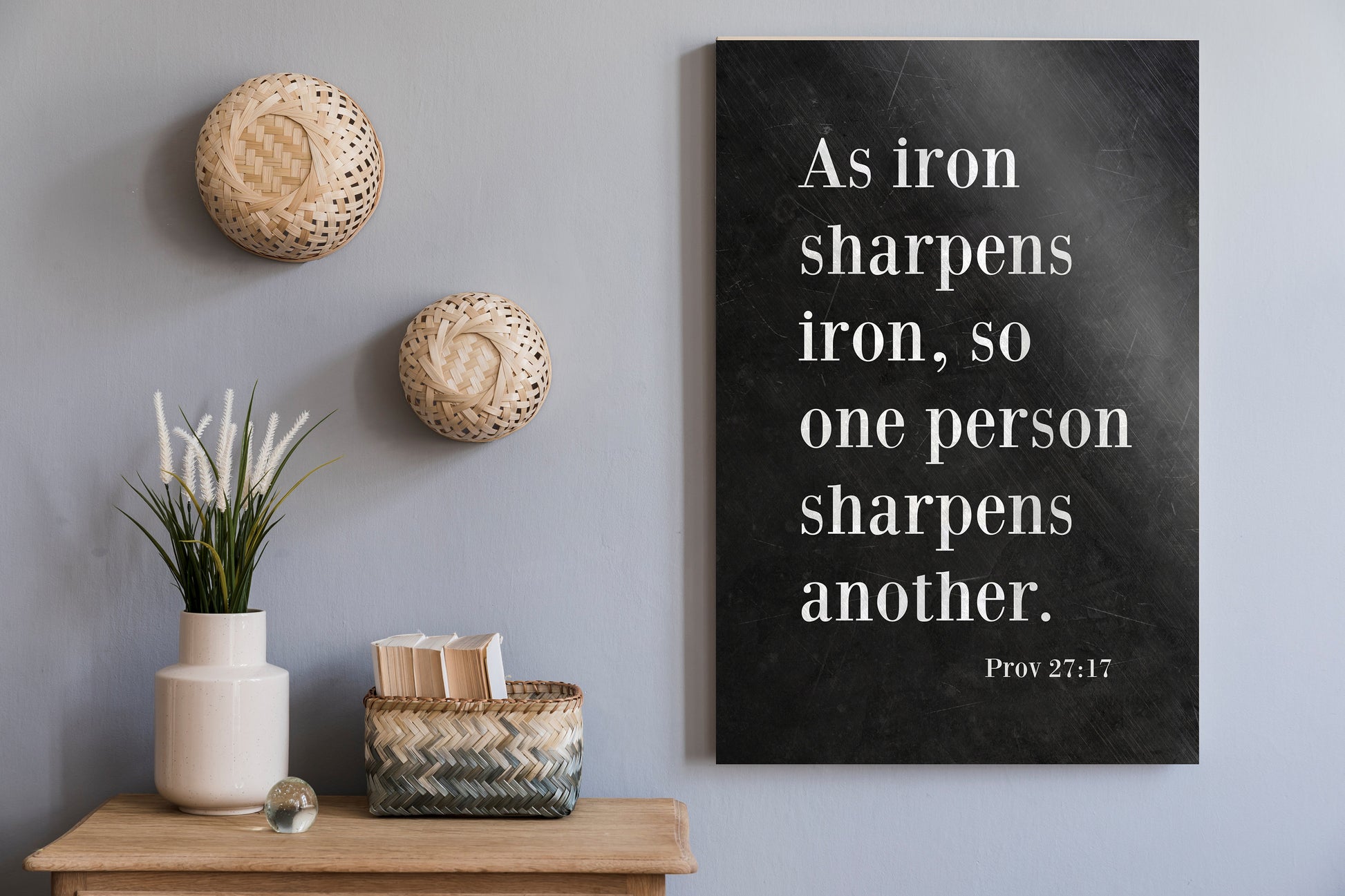 Proverbs 27:17, As Iron Sharpens Iron, Christian, Bible Verse, for, Him, Scripture, Sign, Subway, 6 Year Wedding, for Couple, Gift