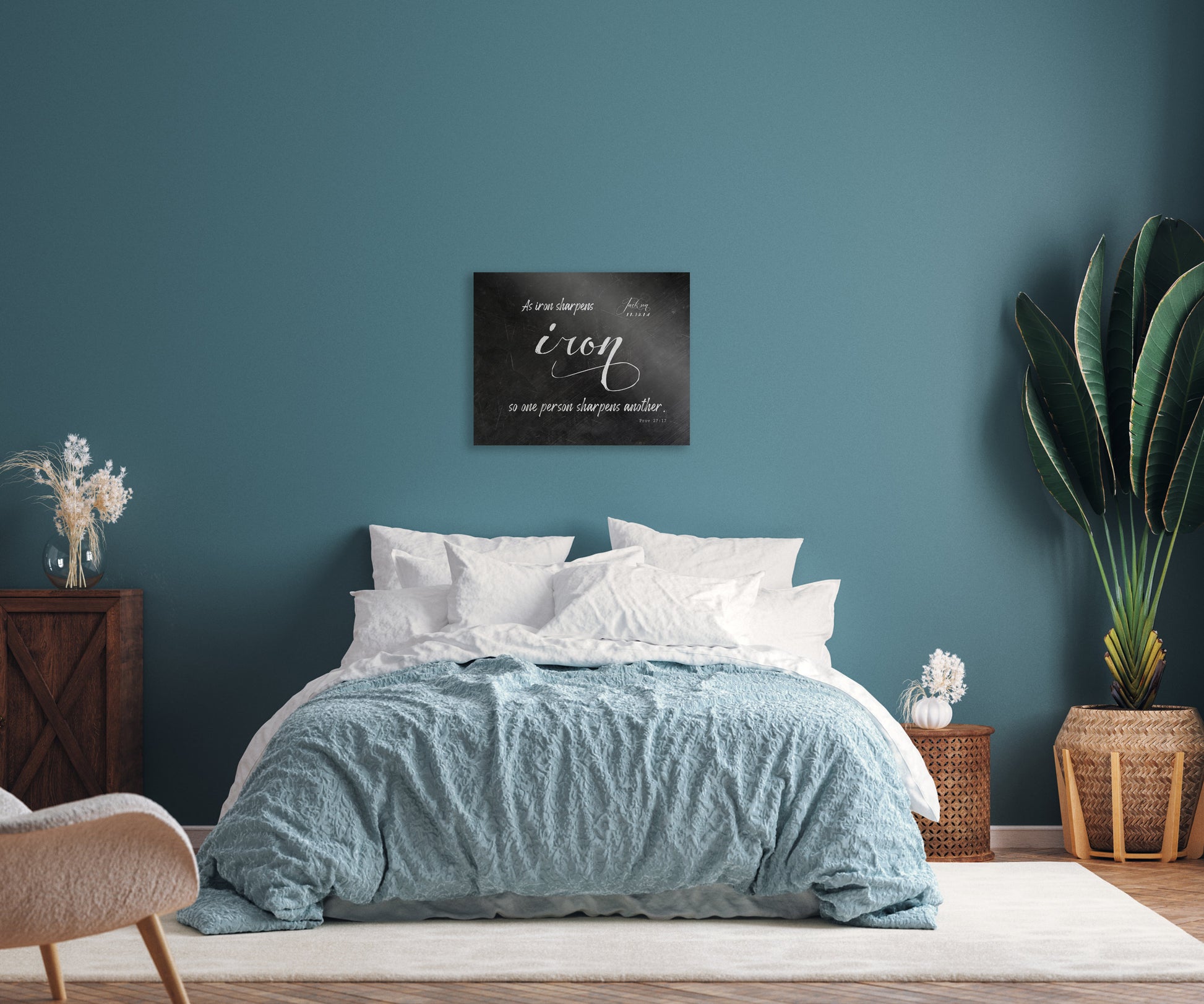 As Iron Sharpens Iron, Personalized, Gift for Her, Iron Gift, Monogrammed, Metal Sign, Scripture Sign, 6 Year Anniversary, Proverbs 27:17,