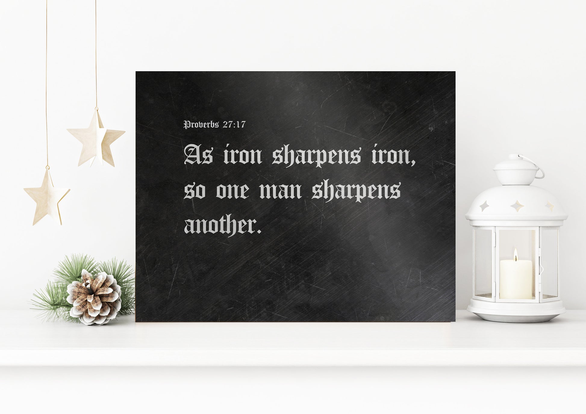 Iron Sharpens Iron, Iron Gift, Old English, Metal Sign, Scripture Sign, Gift, for him, for men, for husband, 6 Year Anniversary, Prov 27:17,