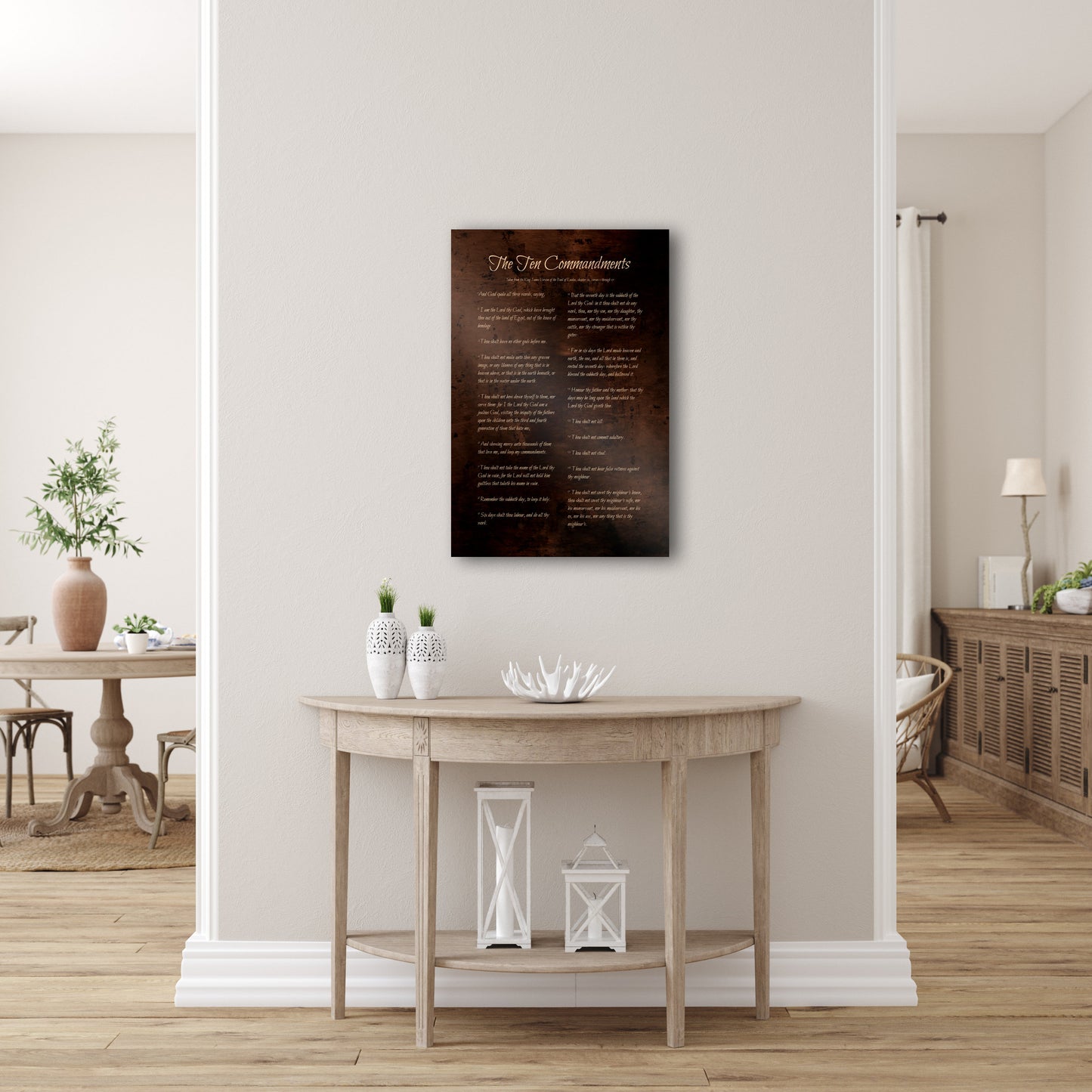 The Ten Commandments, Burnished Bronze, 10 Commandments, Metal Print, Gift for him, Pastor Gift, Christian Gift, Scriptures, Sign, Exodus 20