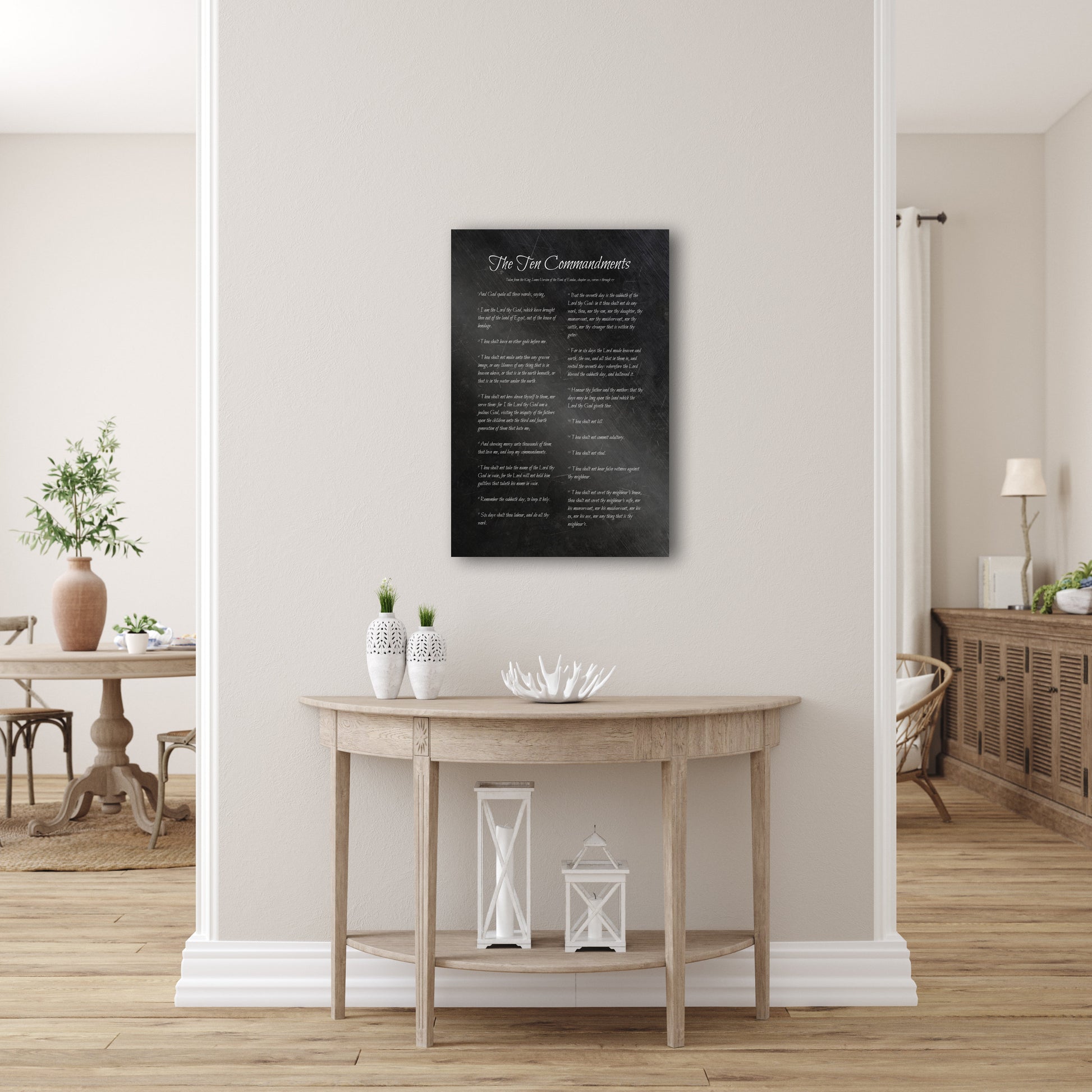 The Ten Commandments, Iron Gift, 10 Commandments, Metal Print, Gift for him, Pastor Gift, Christian Gift, Scriptures, Sign, Exodus 20