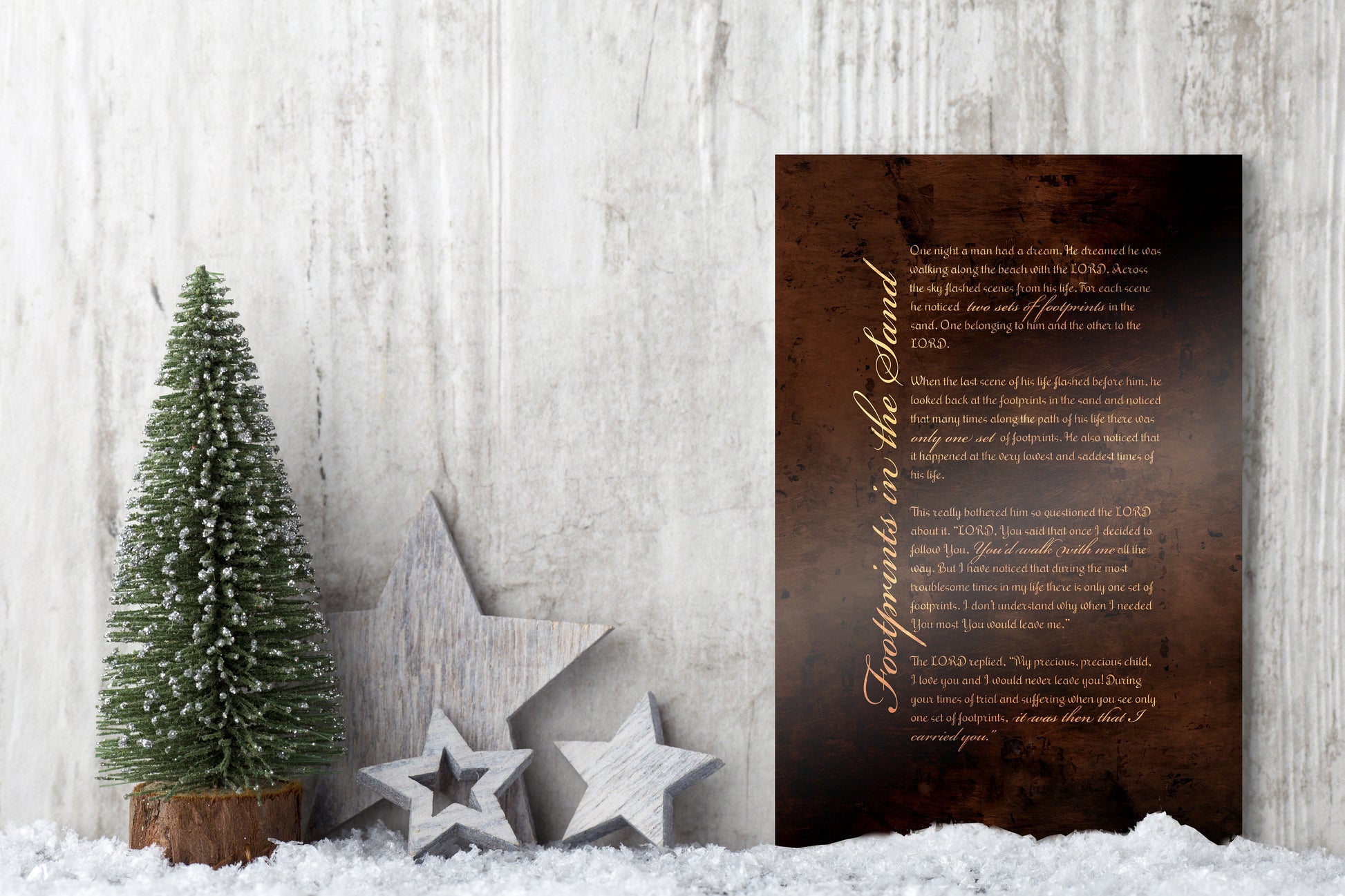 Footprints Poem, Footprints in the Sand, Christian Gift, 8th Anniversary, Encouragement, 19th anniversary, Sign, Scripture Gift, Gift Idea