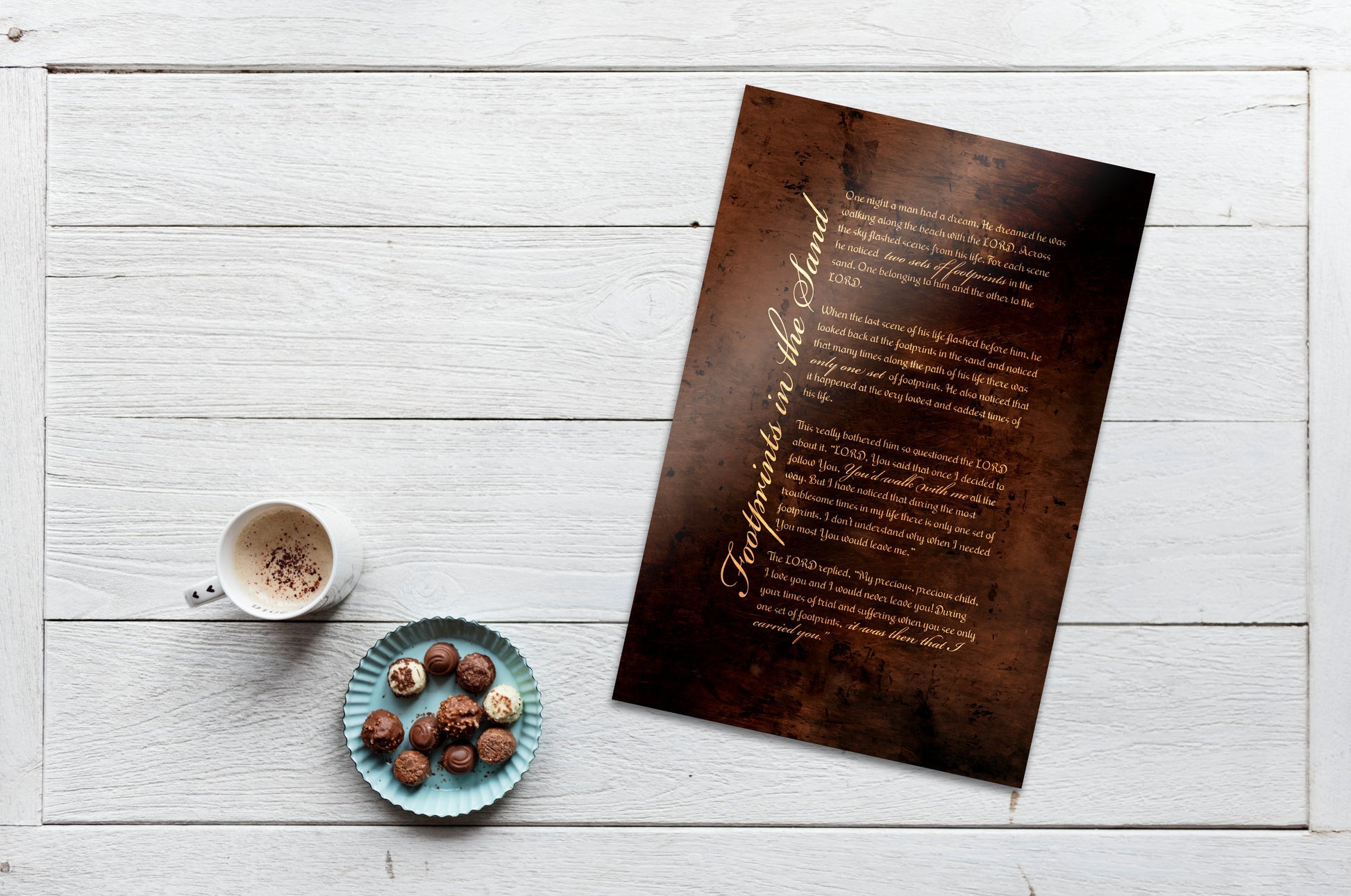 Footprints Poem, Footprints in the Sand, Christian Gift, 8th Anniversary, Encouragement, 19th anniversary, Sign, Scripture Gift, Gift Idea