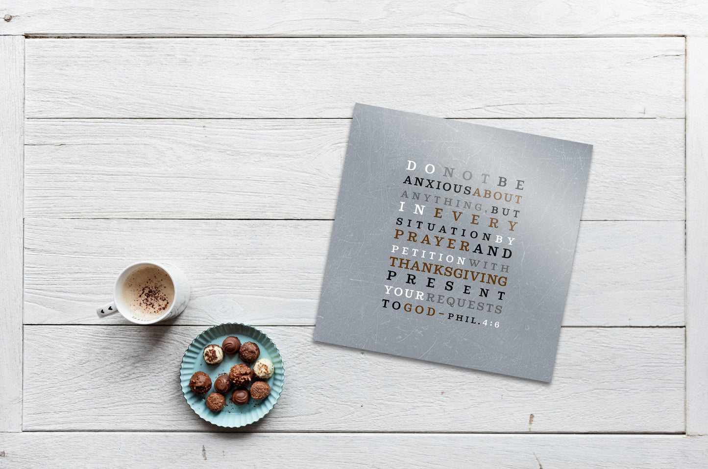 Philipians 4:6 , Do not be anxious about anything, Metal scripture sign, Tin, Inspirational, Religious, gift, Christian Decor, Encouraging