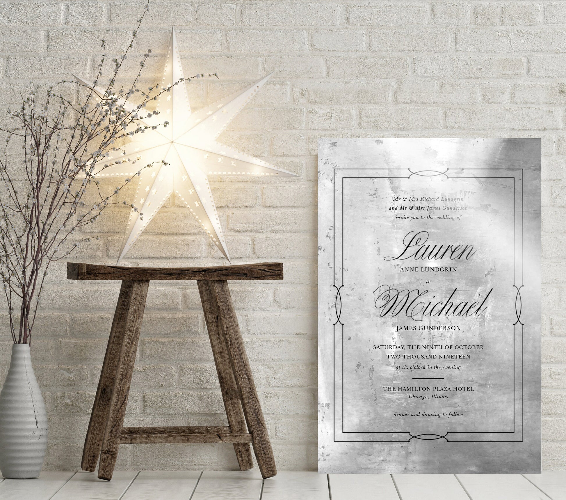 Wedding invitation, Iron