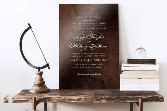 Wedding invitation, Bronze, Anniversary Gift, Plaque, For Couple,  on Bronze, 8 Year, Gift, 8th Anniversary Gift, Personalized, Newlywed