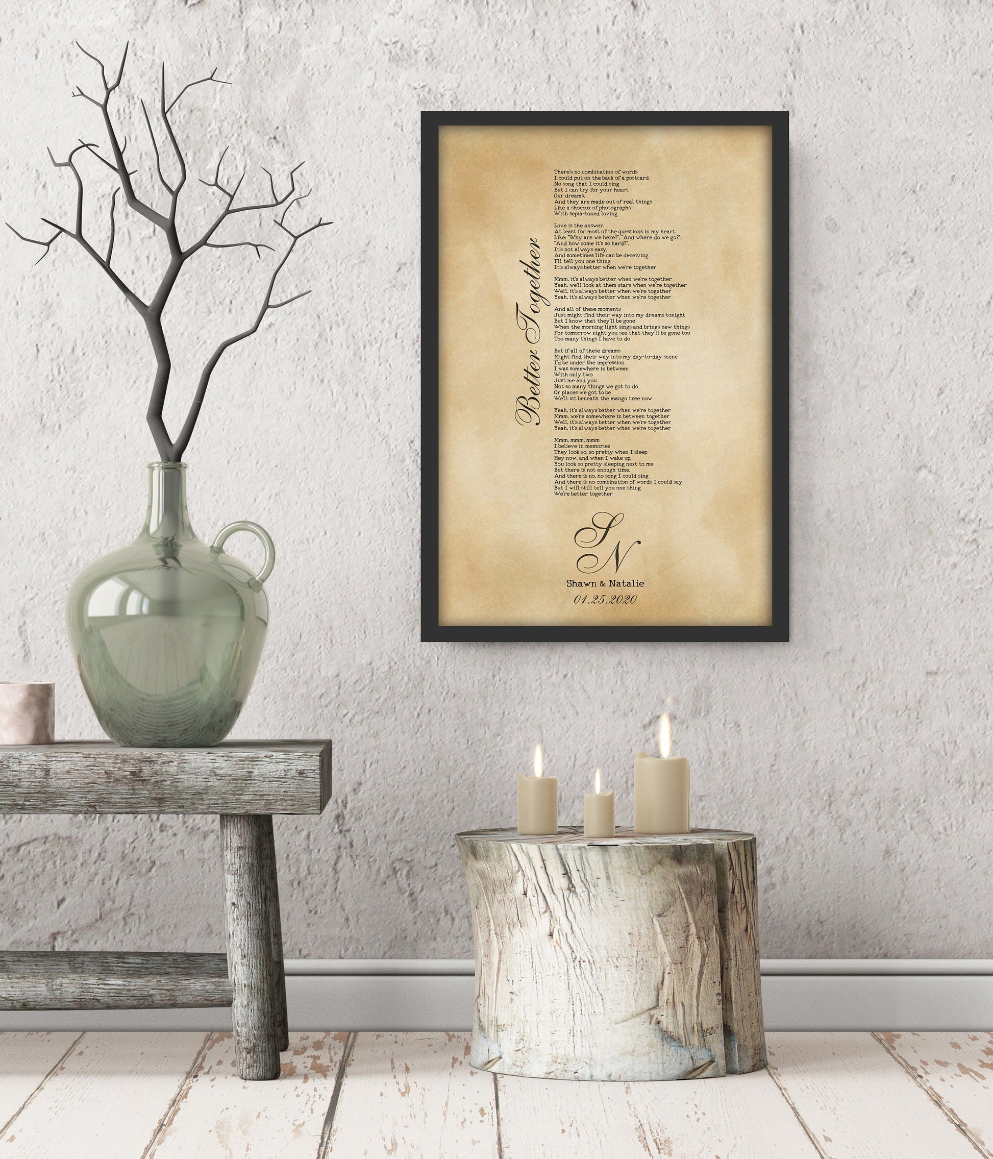 Song lyrics Print, First