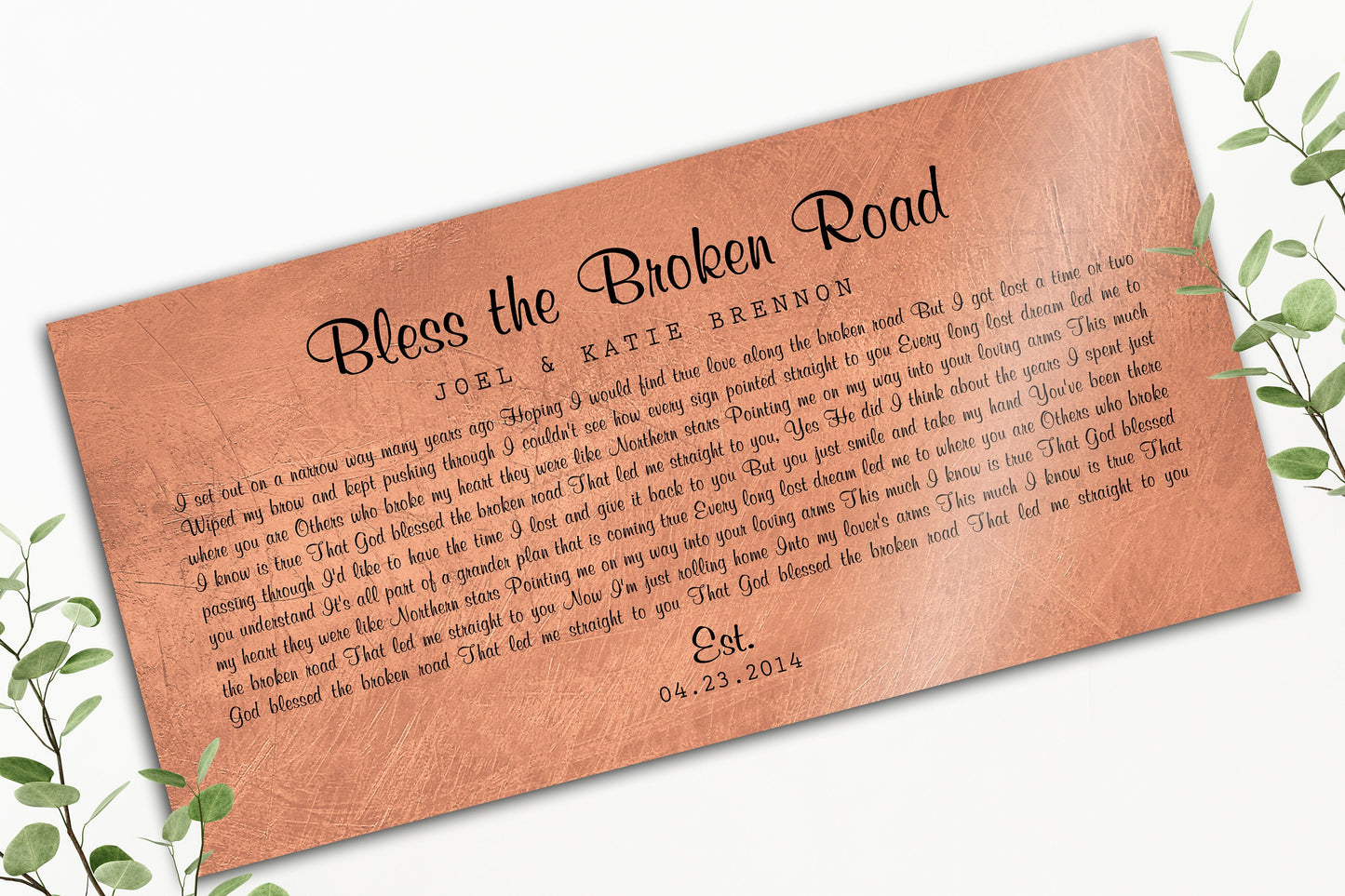 Copper Gift, Wedding Song on Copper