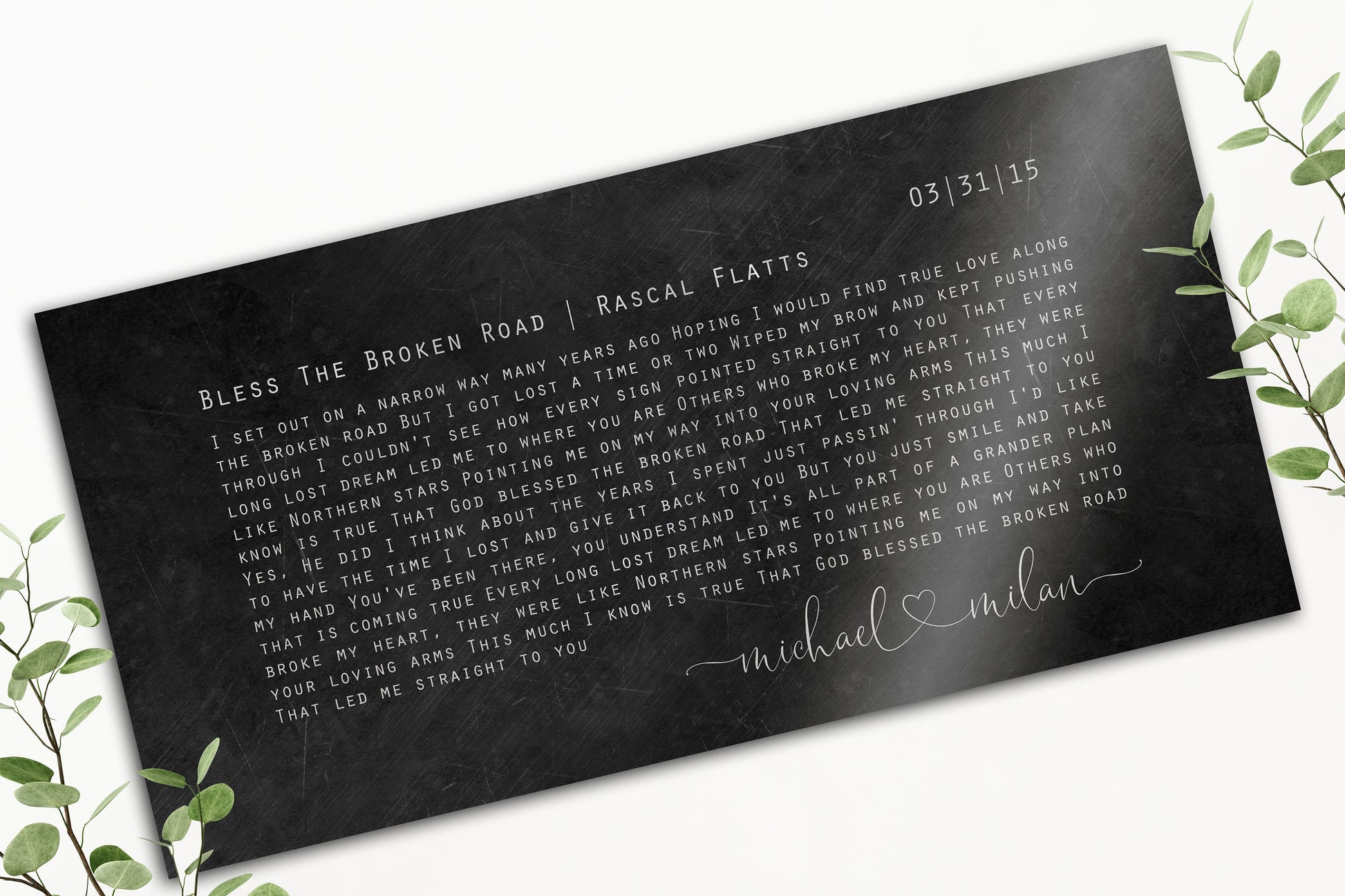 Wedding Song on Iron, Gift for Husband