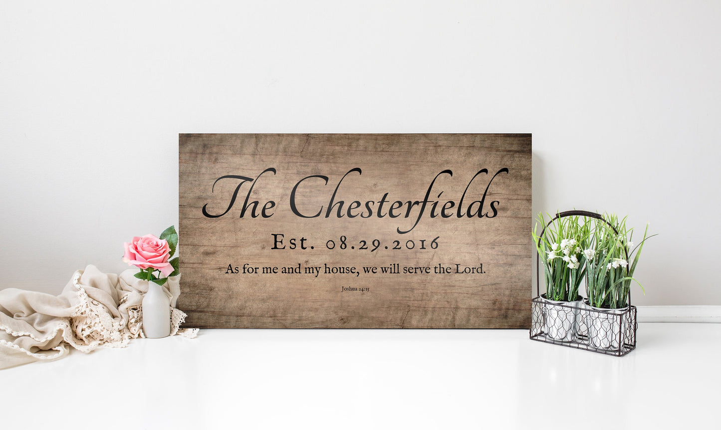 Family Name Sign, Wood Gift