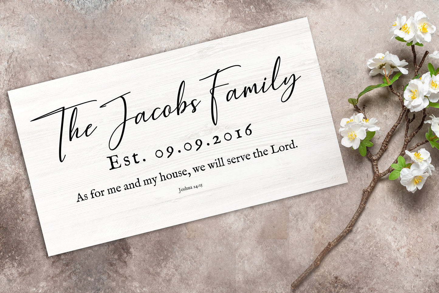 Joshua 24:15 Sign, Family Name Sign