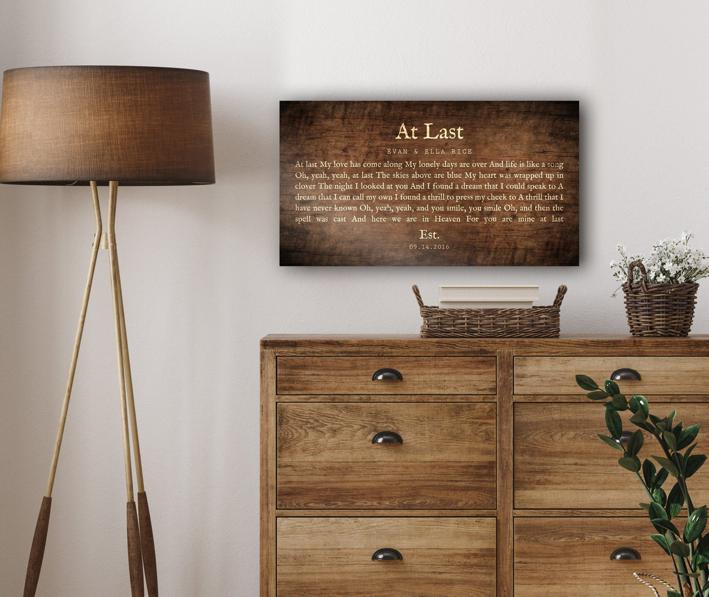 Whitewashed Wood Sign, Wood Sign with Song Lyric