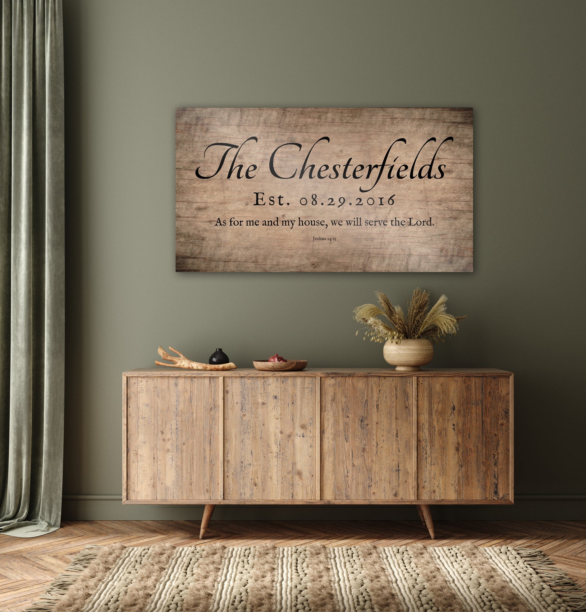 Joshua 24:15 Sign, Family Name Sign