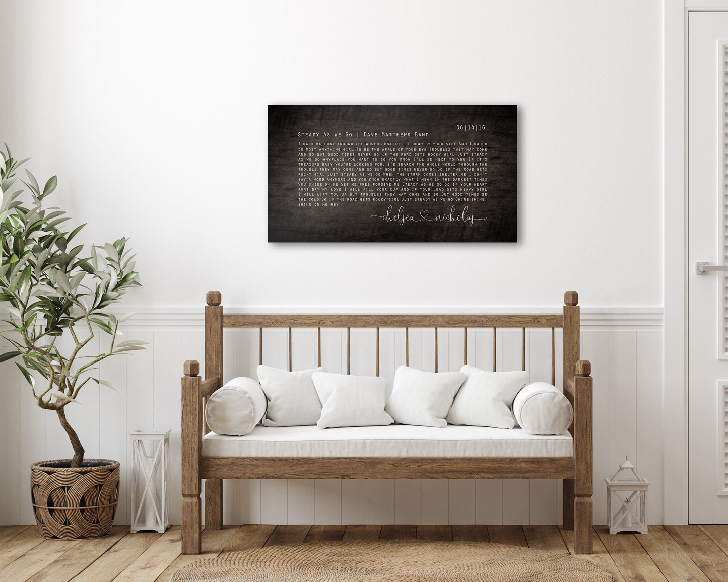 Wood Anniversary Gift for Her, Wood sign with Lyrics