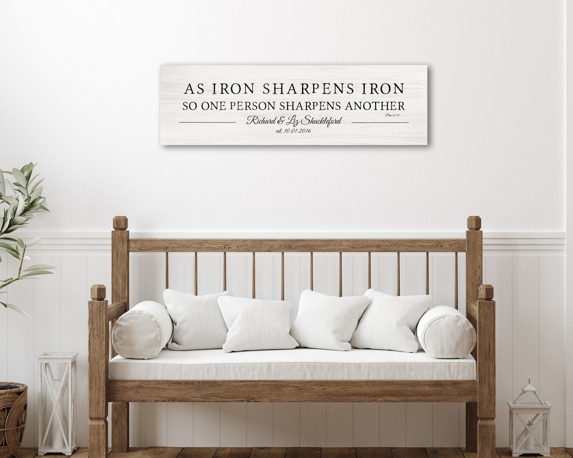 As Iron Sharpens Iron, Wood Sign