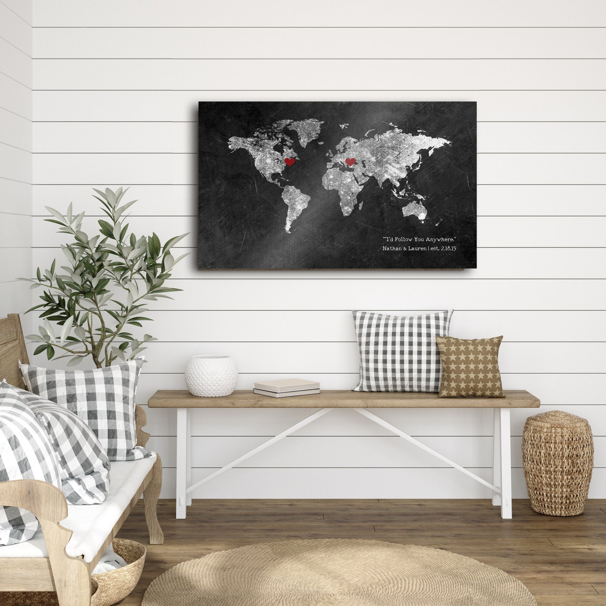 6 Year Anniversary Gift, World Map