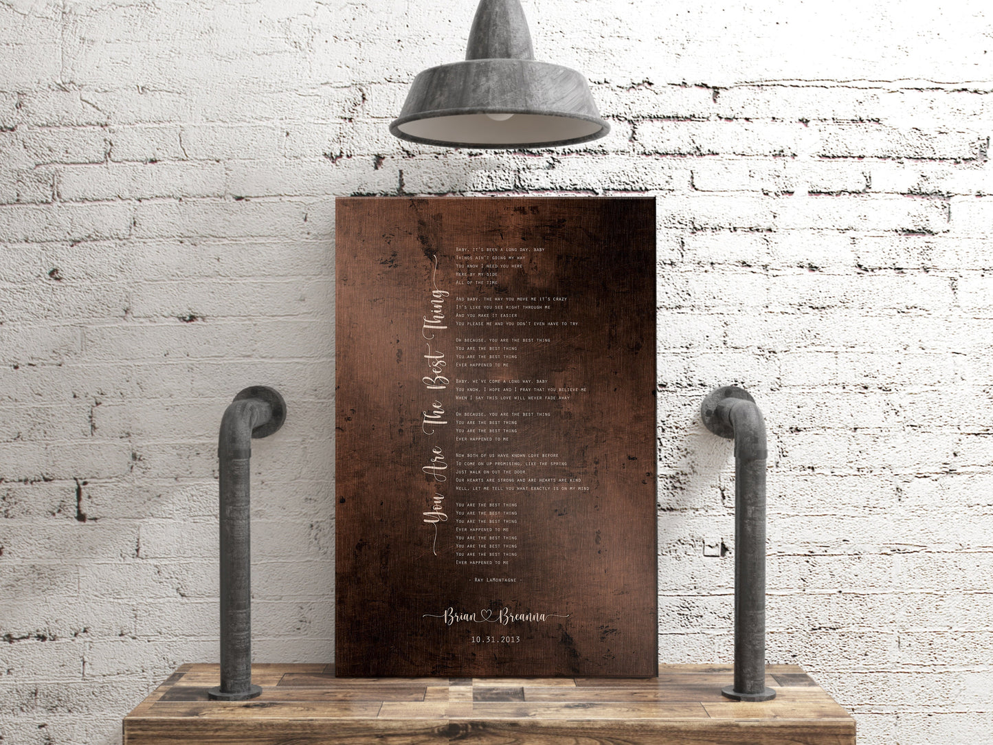 Bronze Anniversary Gift for Men, Song Lyrics Sign