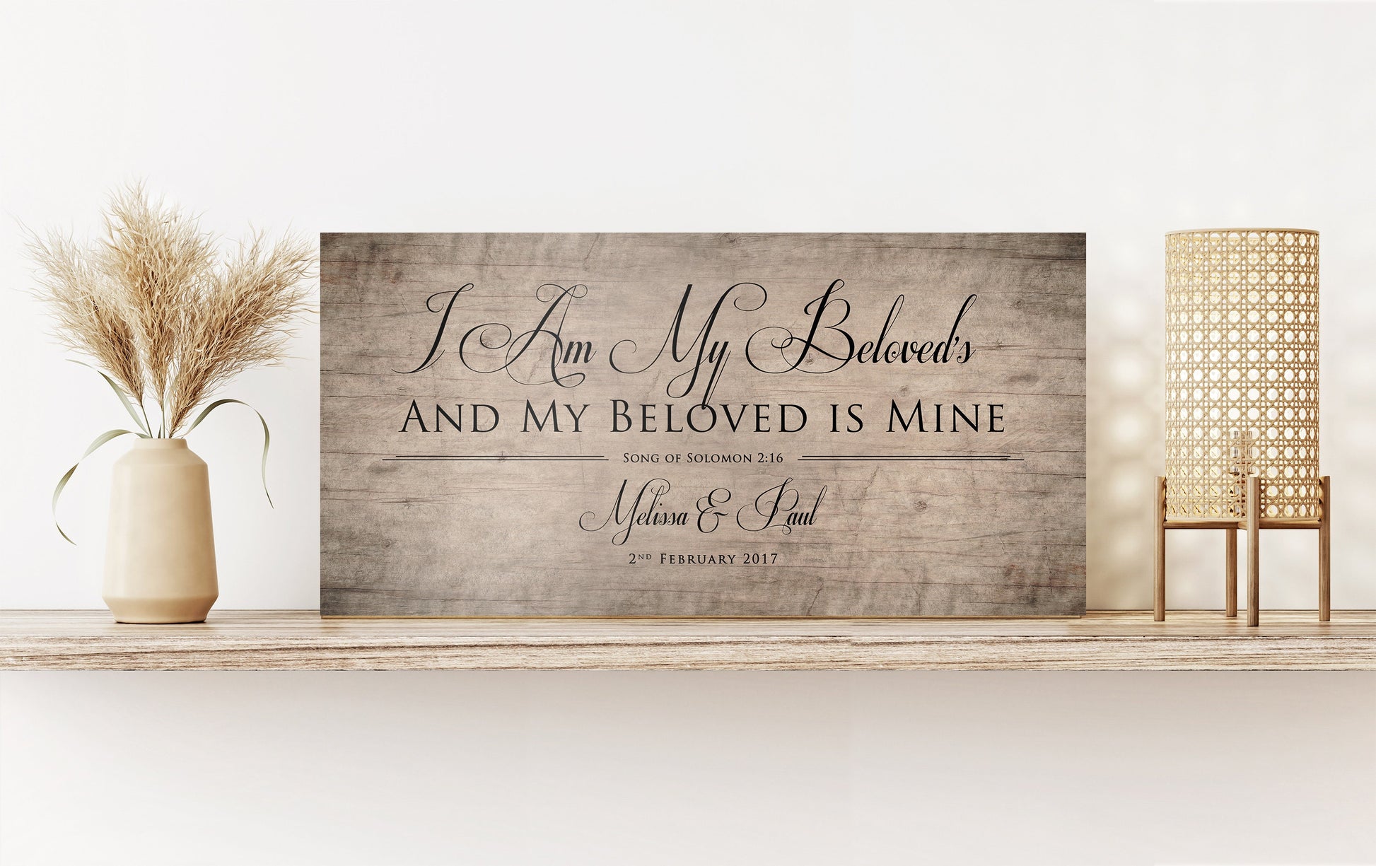 Wood anniversary gift for wife, I am my beloved's