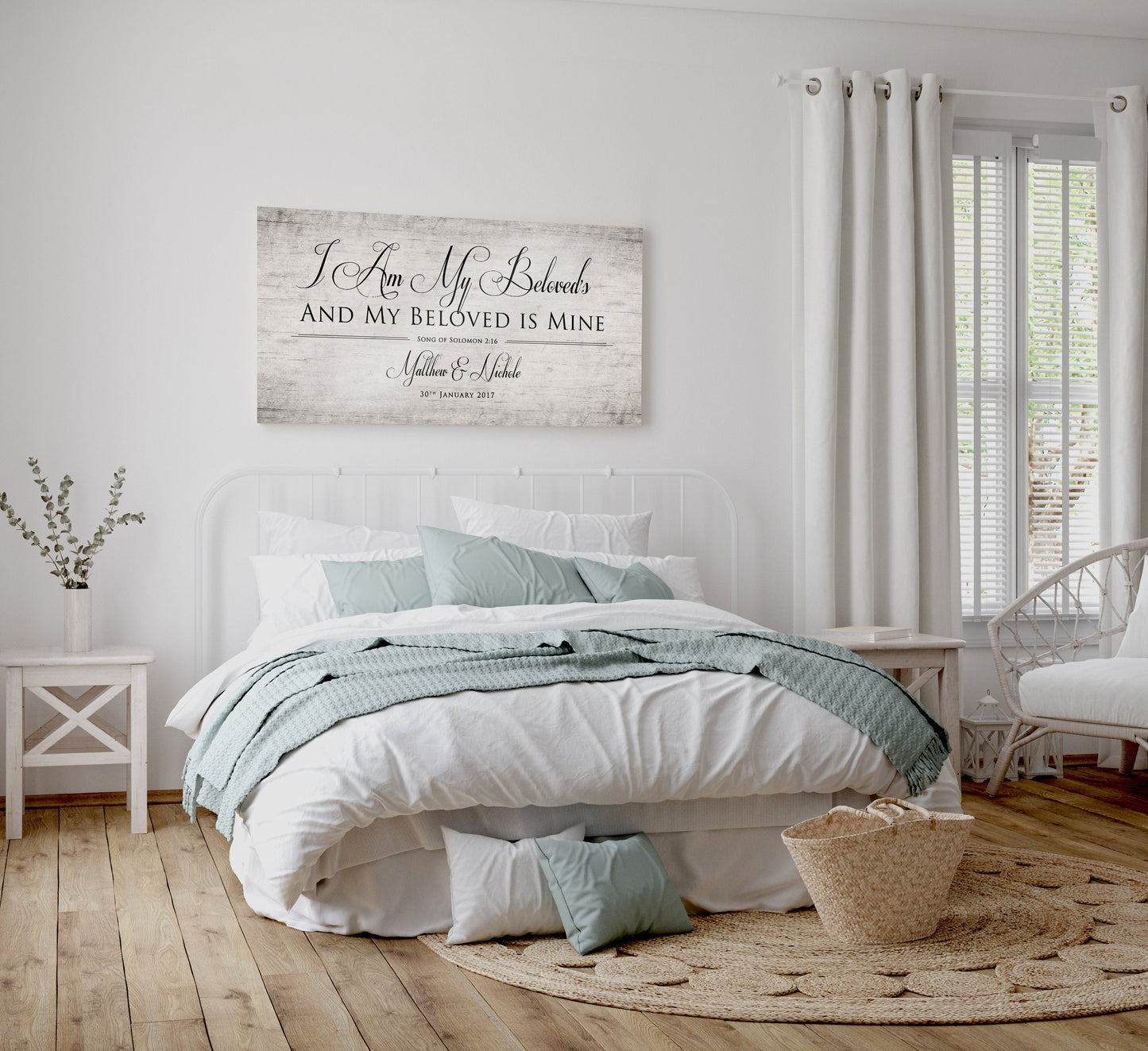 Wood anniversary gift for wife, I am my beloved's