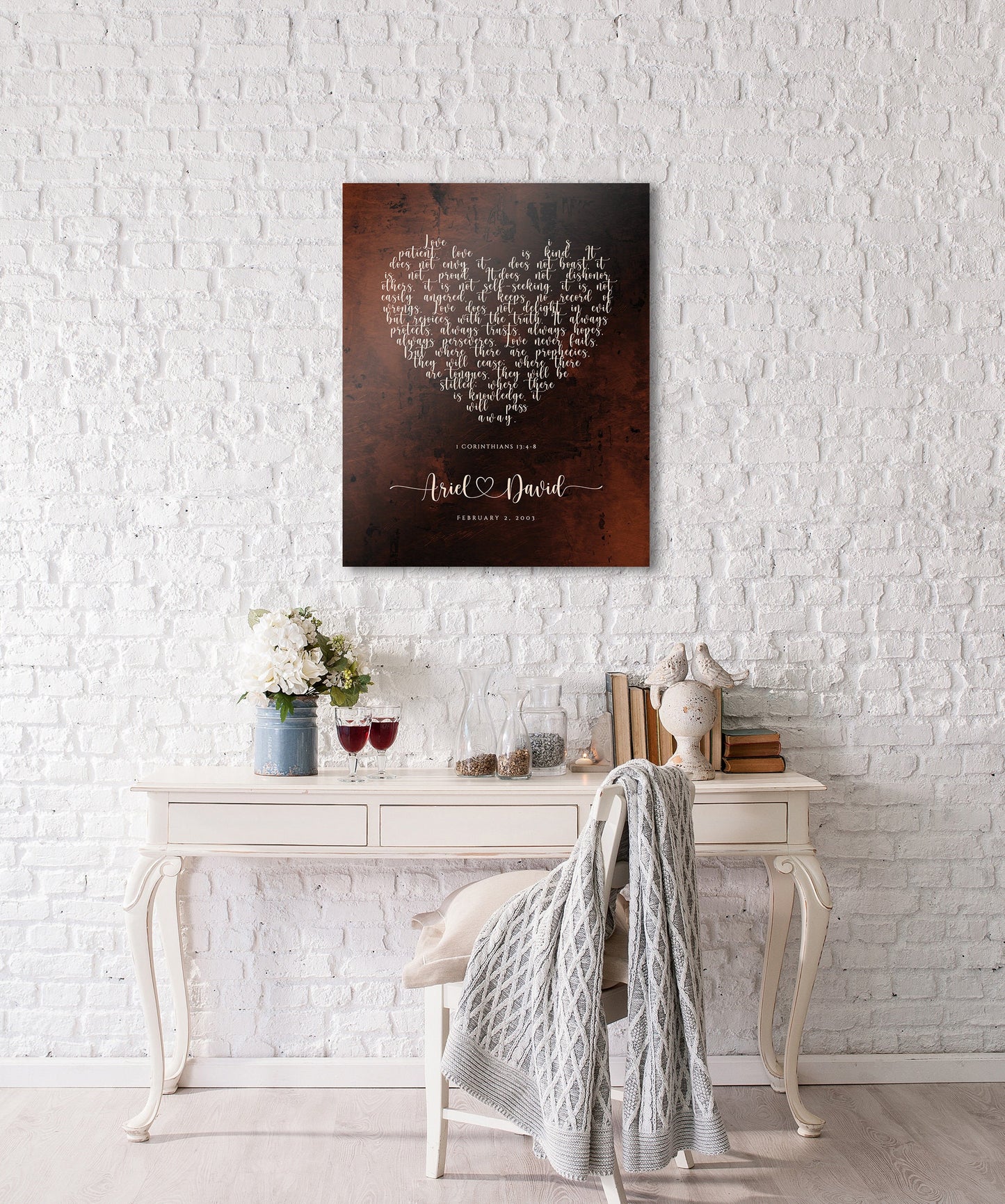 Bronze Gift for her, Love never fails