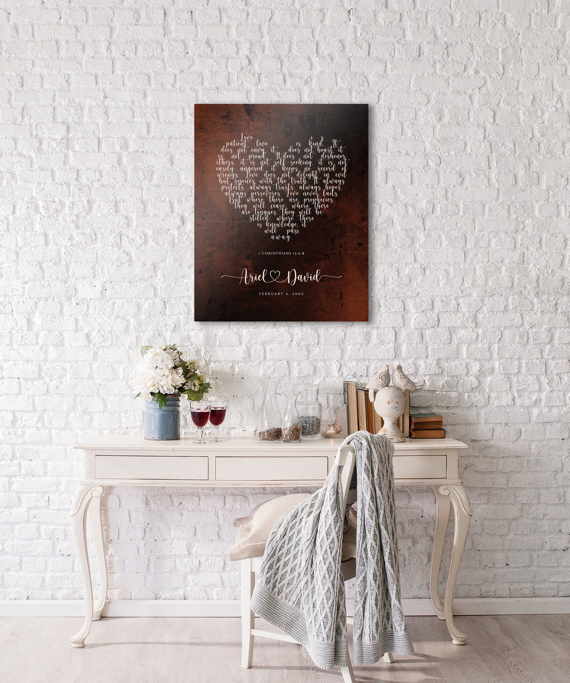 Bronze Gift for her, Love never fails