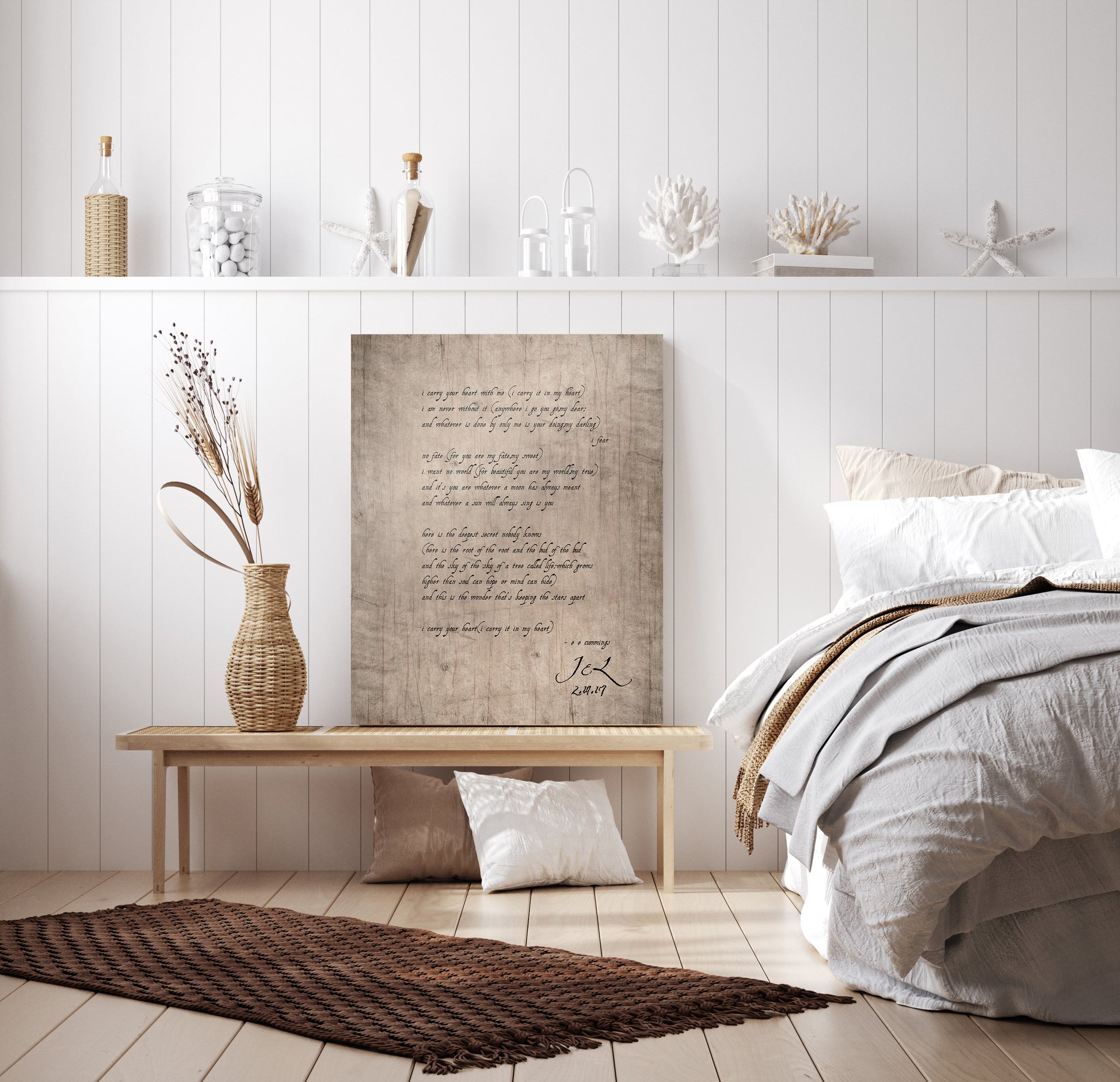 Personalized Wood Gift, E.E. Cummings