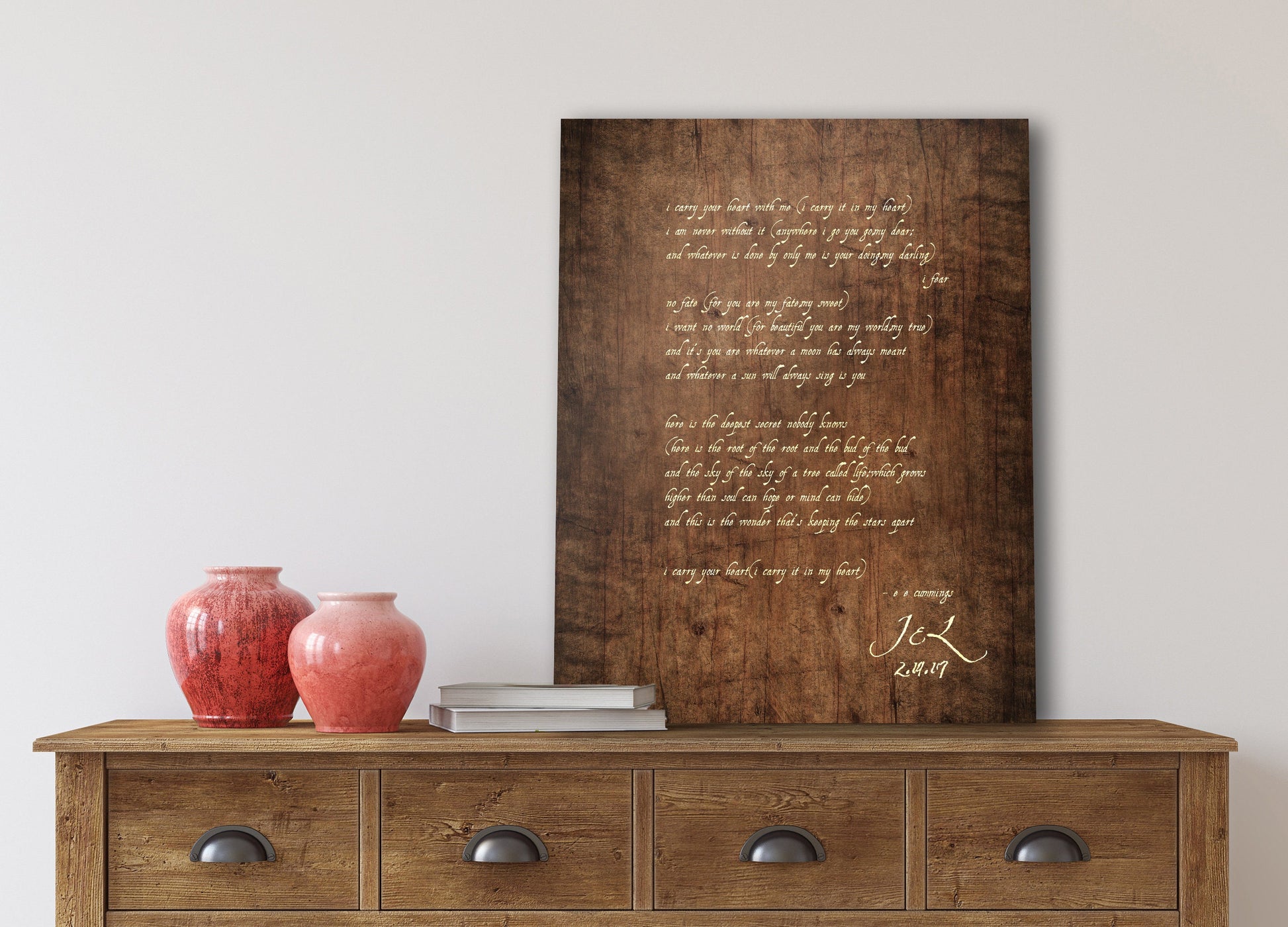 E.E. Cummings Poem, 5 Year Anniversary gift for Wife