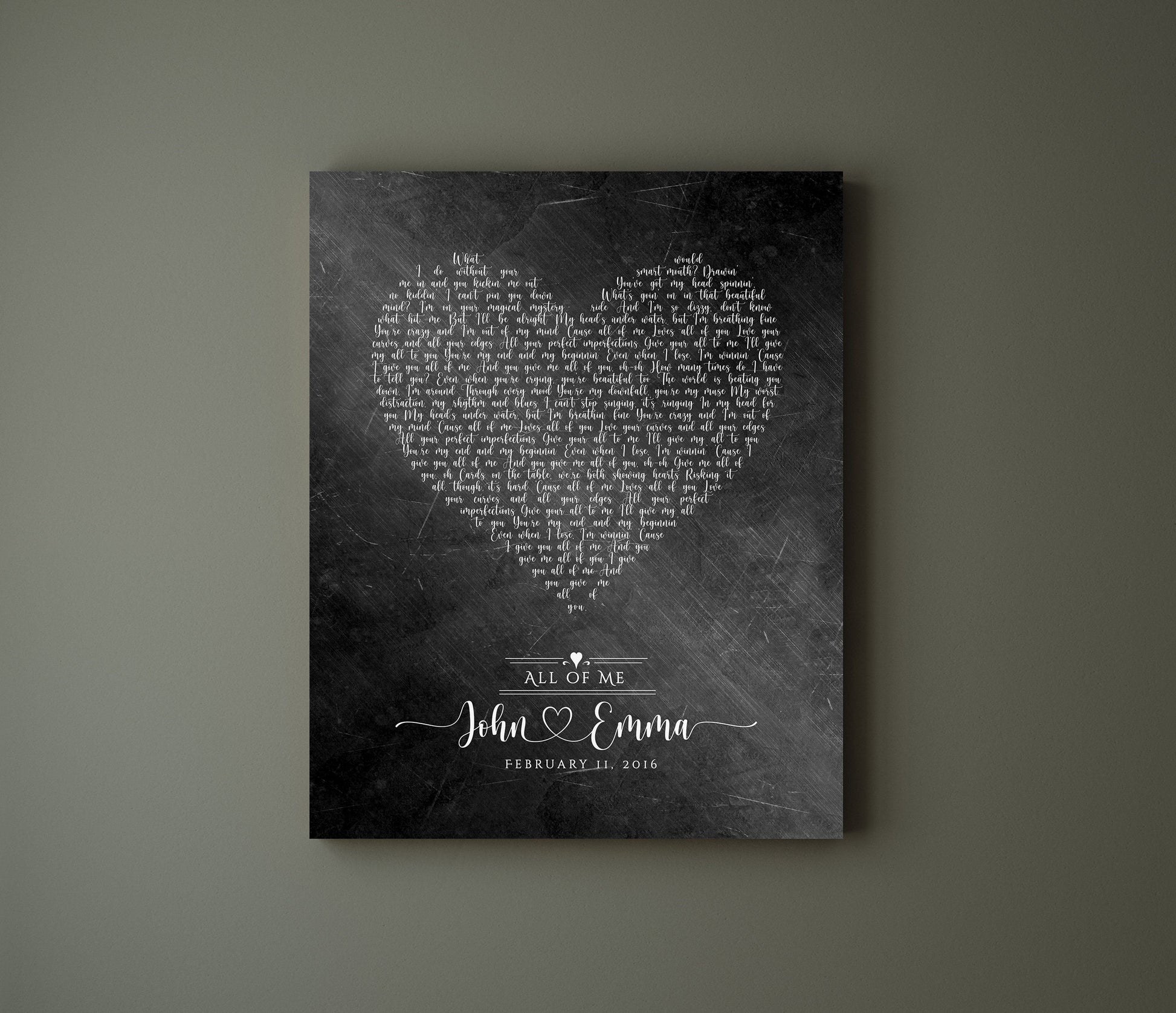 6 Year Anniversary Gift for Him, Song lyric sign