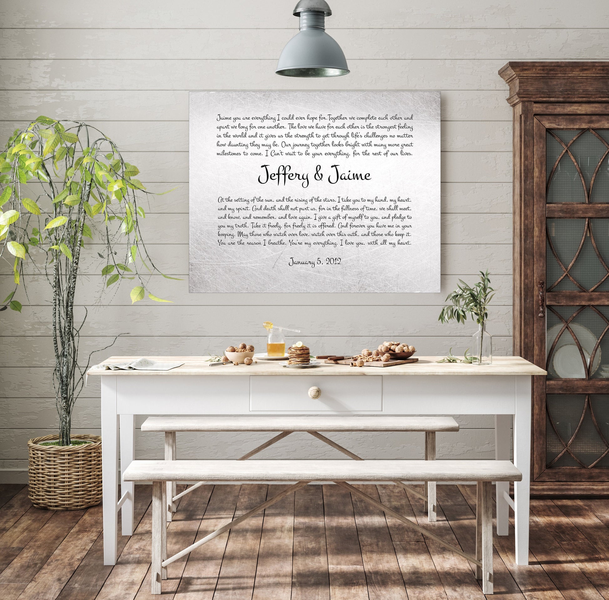 Tin Anniversary Gift, Wedding Vow Sign