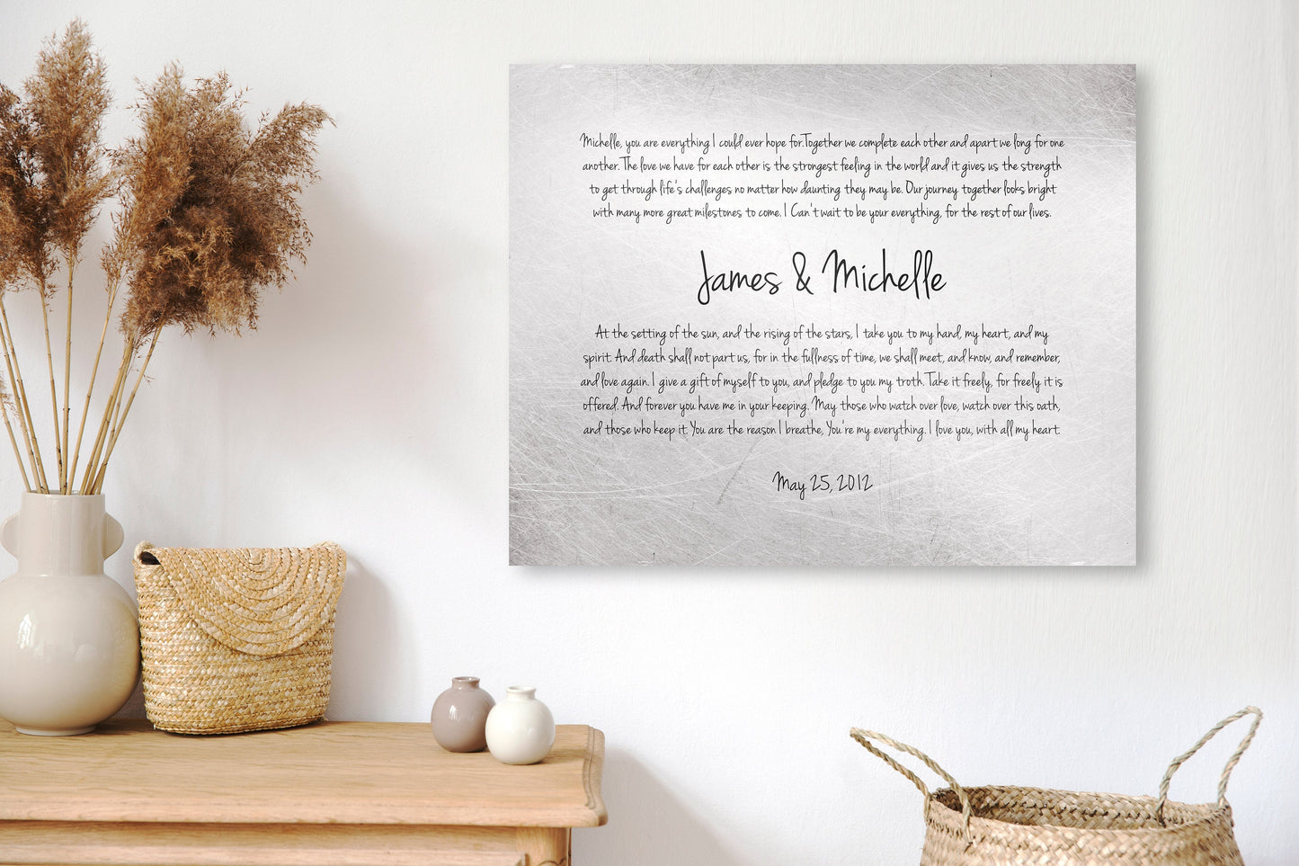 Wedding Vows on Tin, Wedding Vow Sign