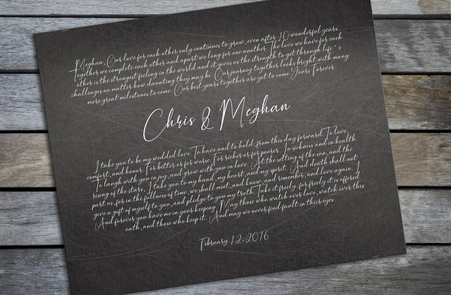 6th Anniversary Gift for Him, Wedding Vow sign