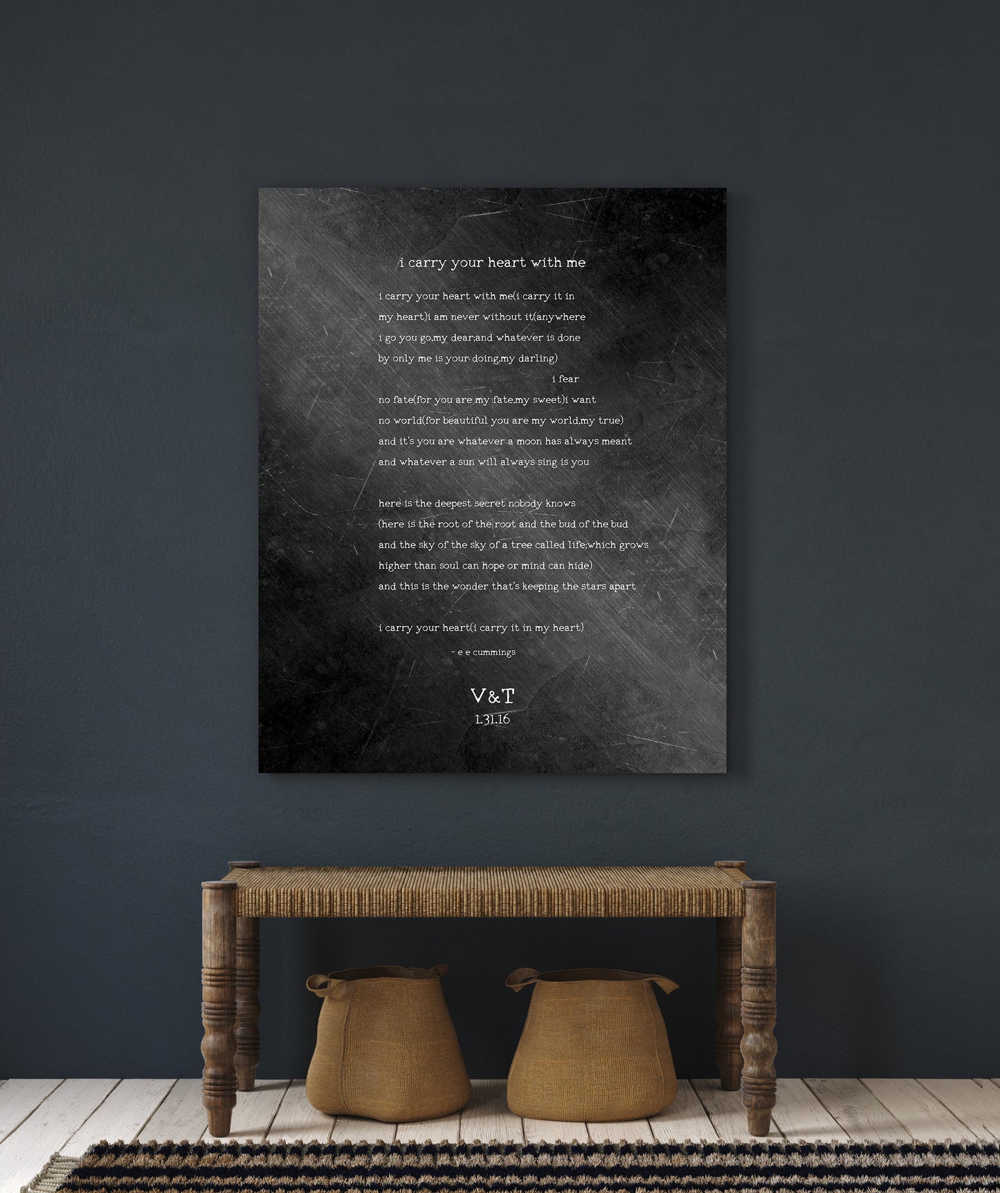 6th anniversary gift for Wife, I carry your heart with me