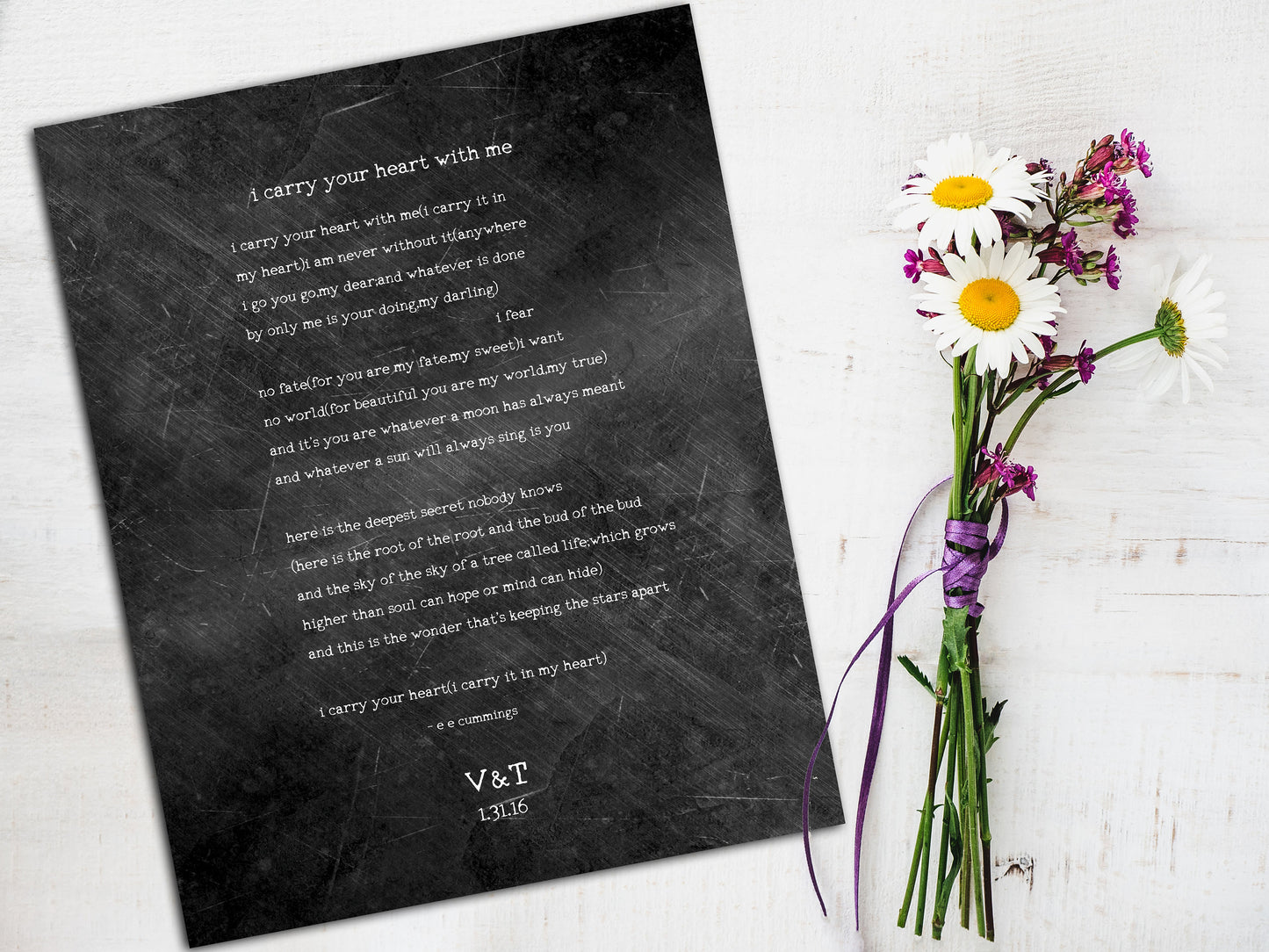 6th anniversary gift for Wife, I carry your heart with me