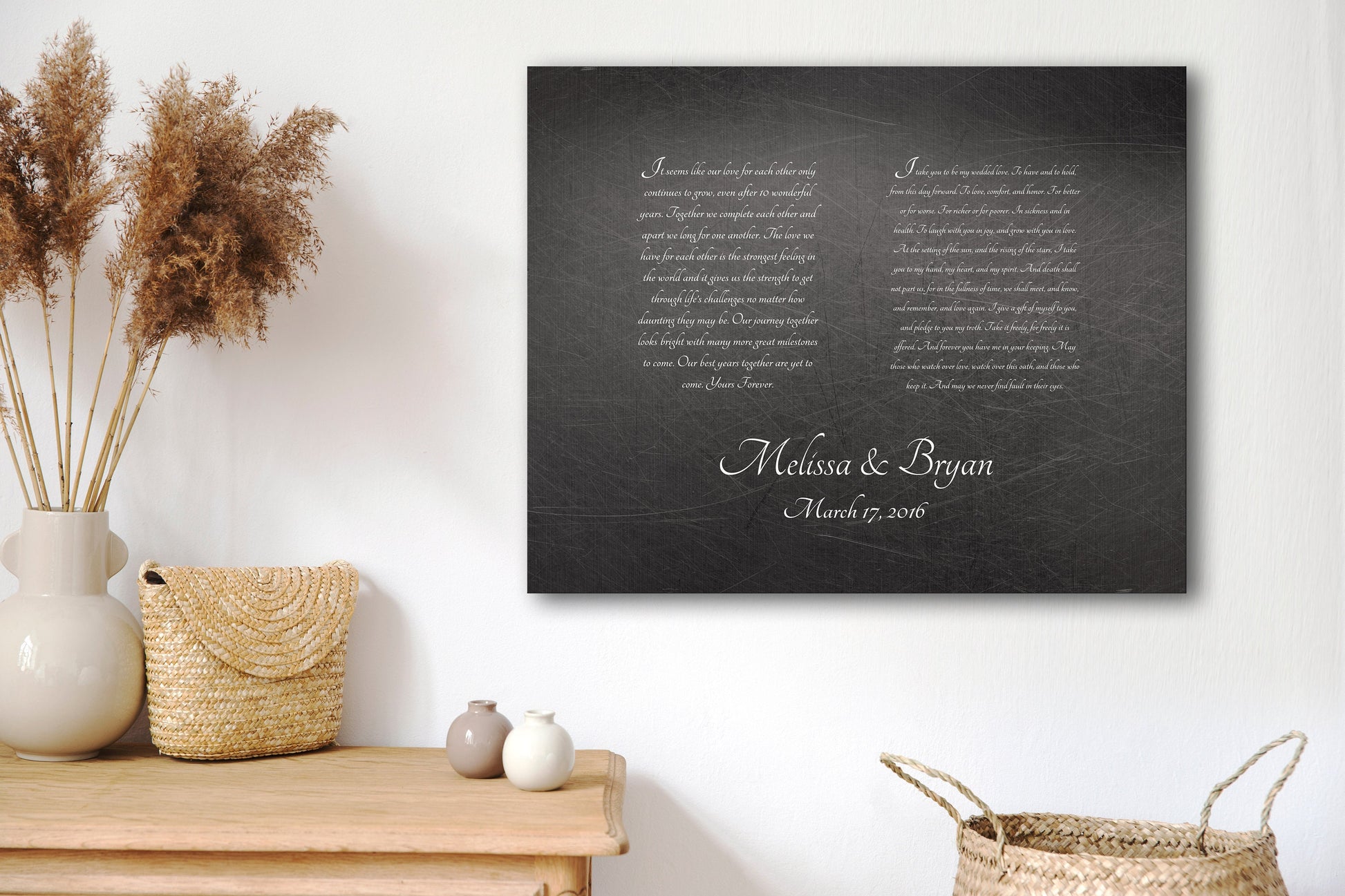 Wedding Vow Art, Wedding vow on iron