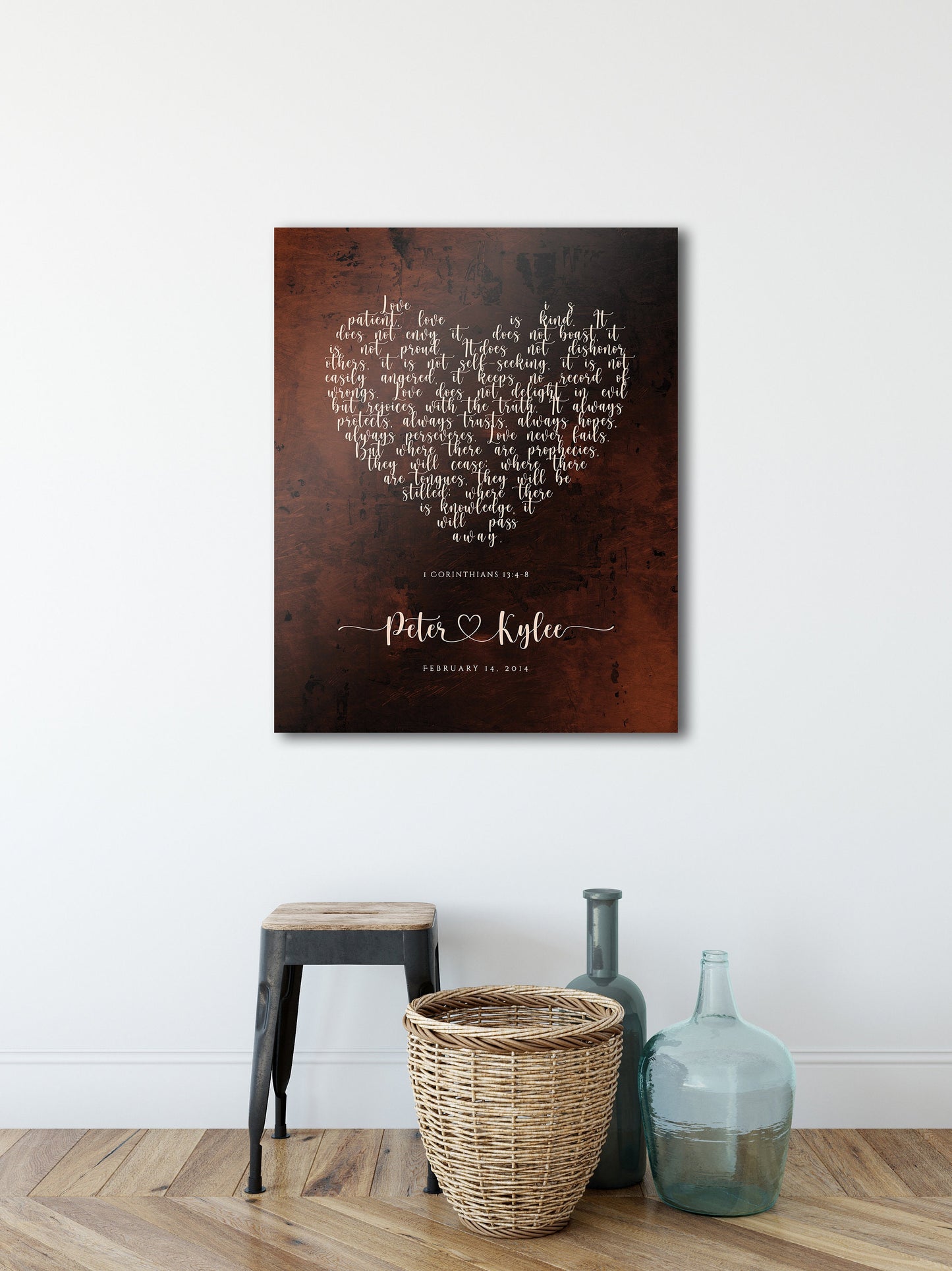 Bronze Gift for her, Love never fails