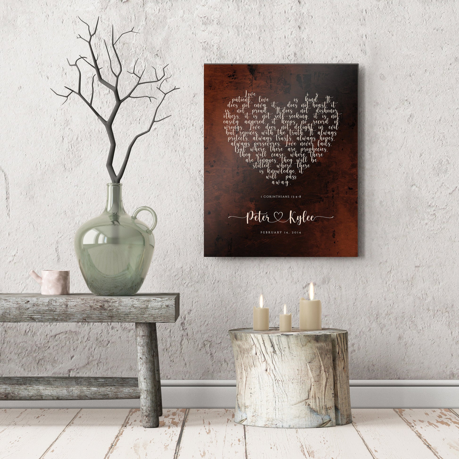 Bronze Gift for her, Love never fails