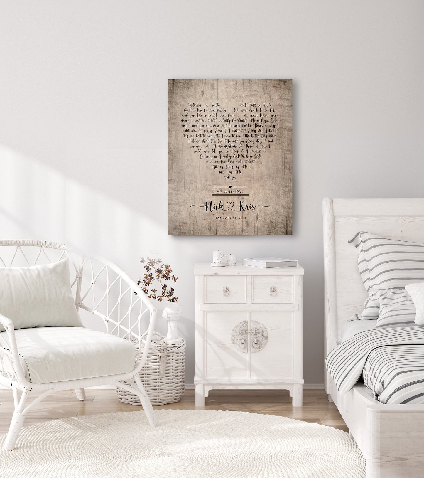 Song lyrics on Wood, Wood Anniversary Gift