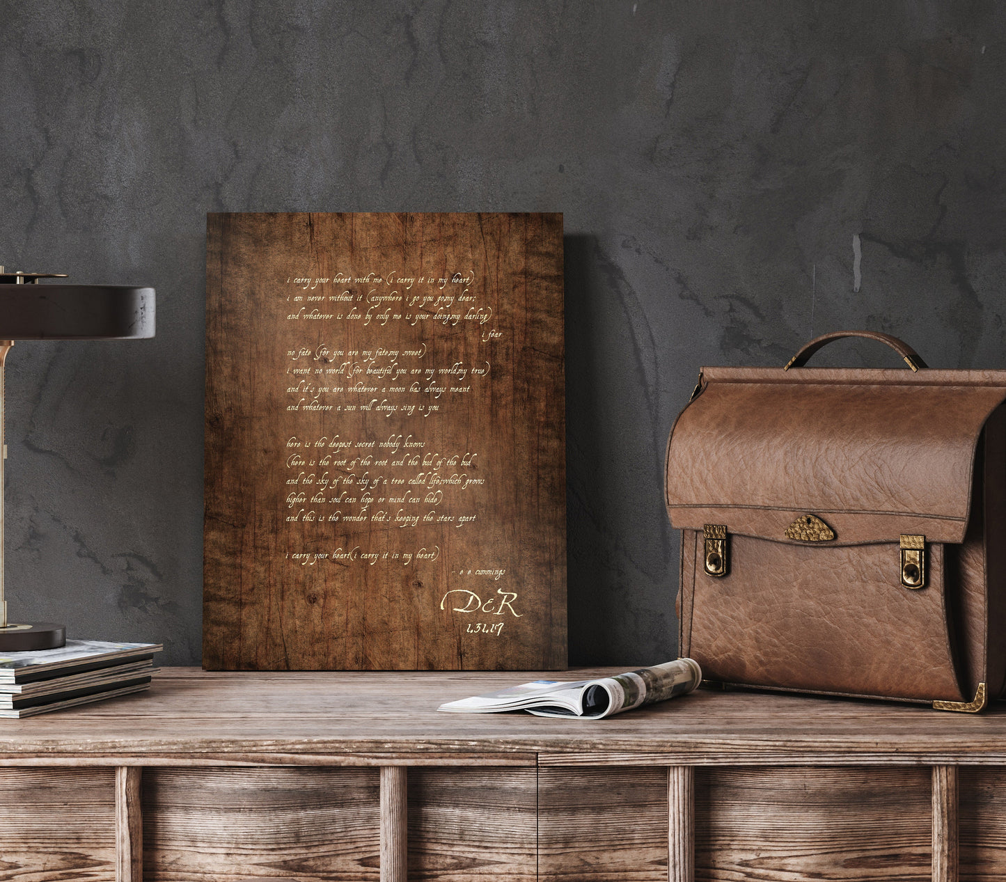 E.E. Cummings Poem, 5 Year Anniversary gift for Wife