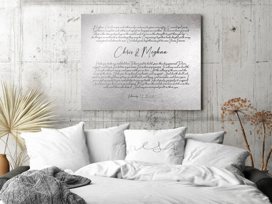 Wedding Vows on Tin, Wedding Vow Sign