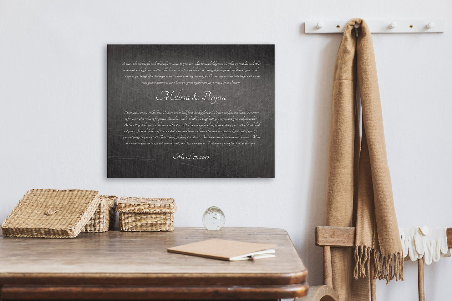 6th Anniversary Gift for Him, Wedding Vow sign