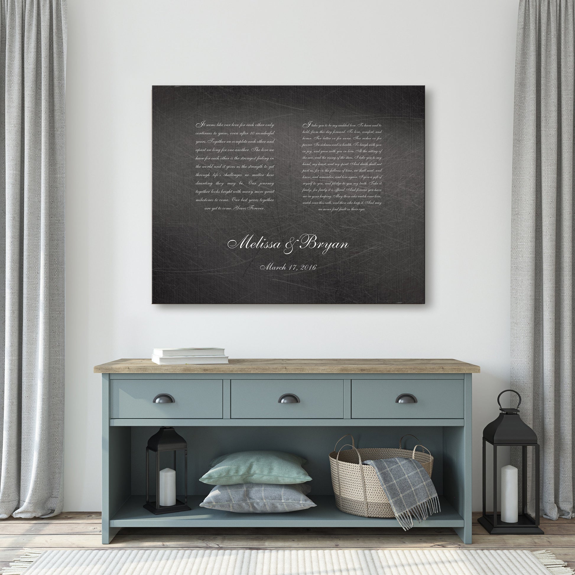 Wedding Vow Art, Wedding vow on iron